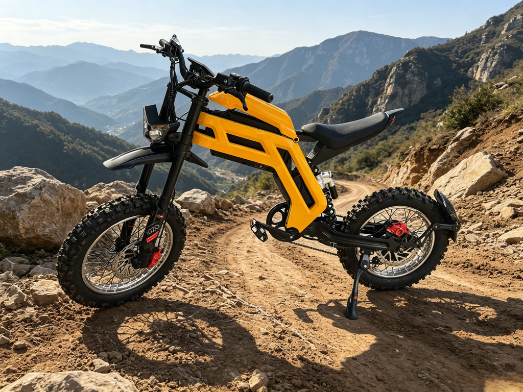 Heavy Duty Off-Road Electric Motorcycle 48V 20Ah Off-Road Electric Dirt Bike, 70km/h Top Speed 60km Long Range Mountain E-Bike, Full Suspension Electric Motorcycle for Adults