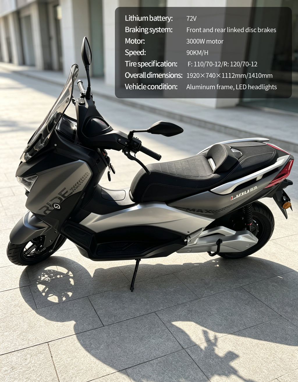 【DUDTN】3000W High Speed Maxi Electric Scooter Motorcycle | 90KM/H Max Speed, Over 180KM Range, Front & Rear Linked Disc Brakes Adult Touring E-Bike Free shipping, no additional fees.