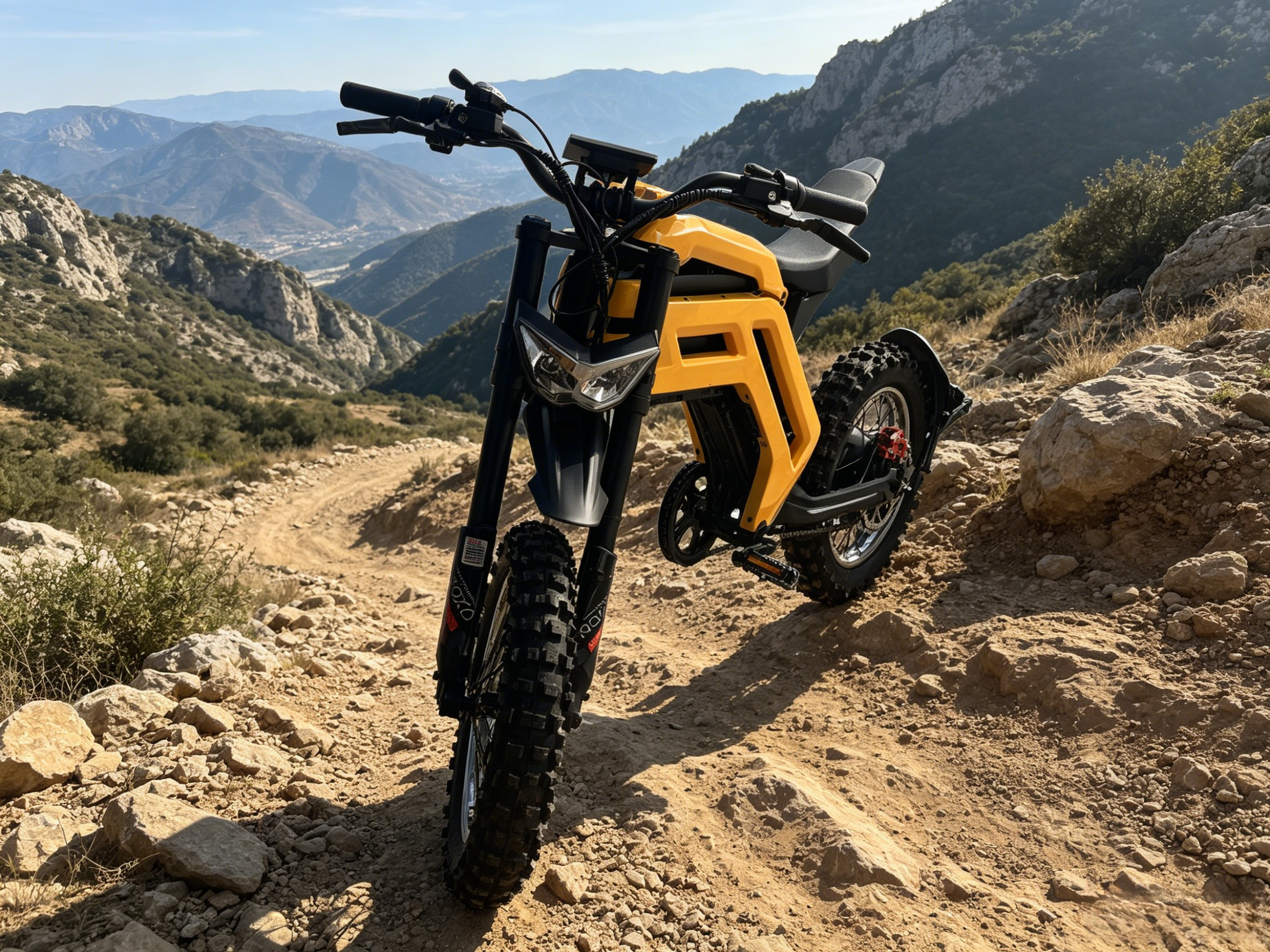 Heavy Duty Off-Road Electric Motorcycle 48V 20Ah Off-Road Electric Dirt Bike, 70km/h Top Speed 60km Long Range Mountain E-Bike, Full Suspension Electric Motorcycle for Adults