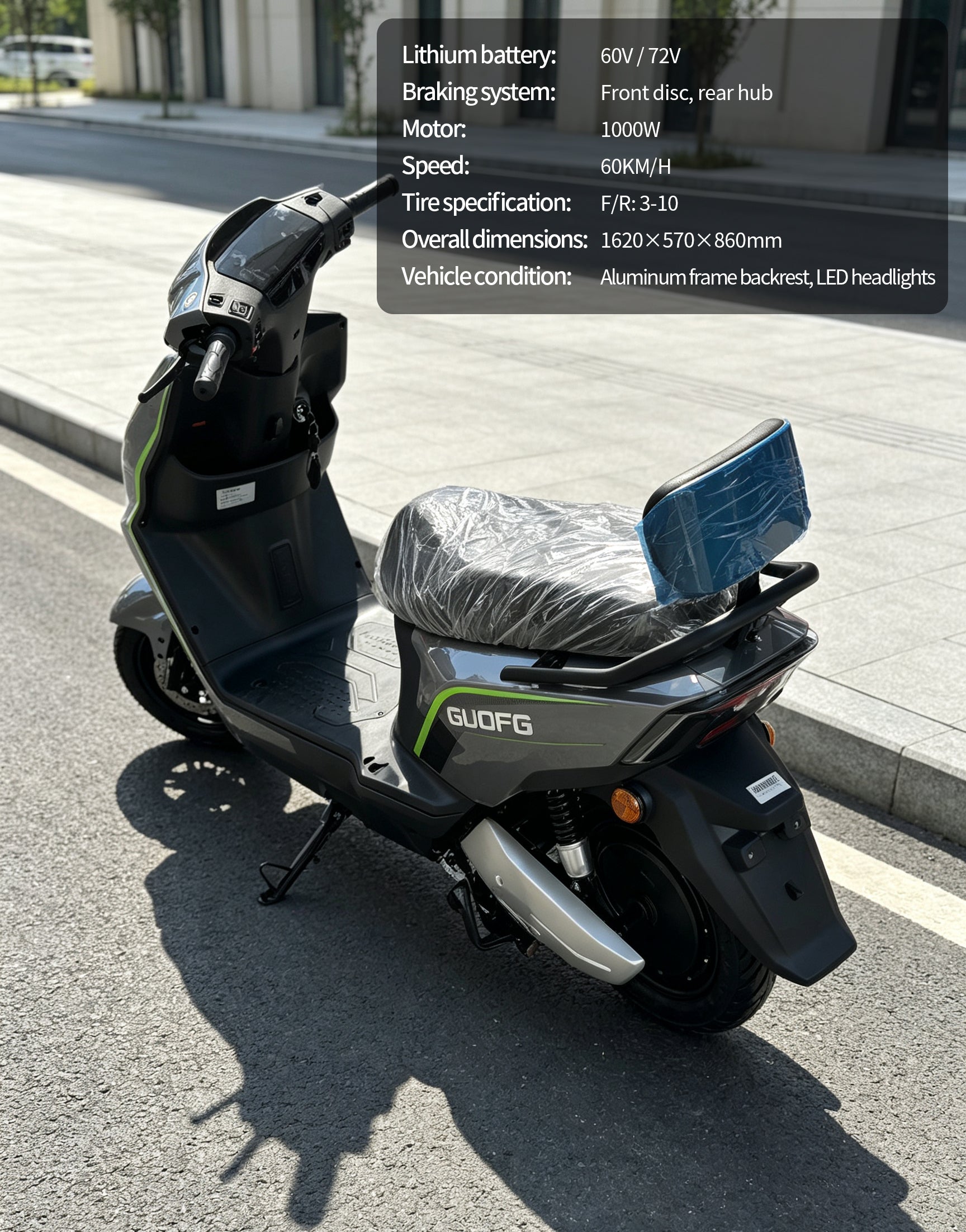 1000W City Commuter Electric Scooter | 60KM/H Max Speed, Available options. Mileage Adult Electric Motorcycle