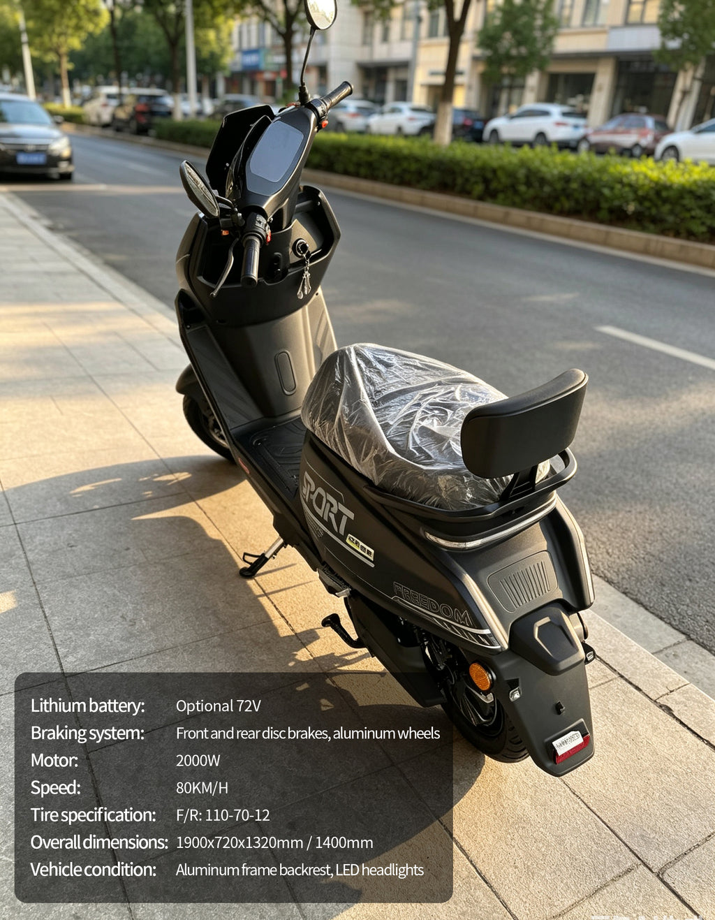 2000W High Speed Electric Scooter Motorcycle | 80km/h Max Speed, Available options. Range, Front & Rear Disc Brakes Adult E-Bike