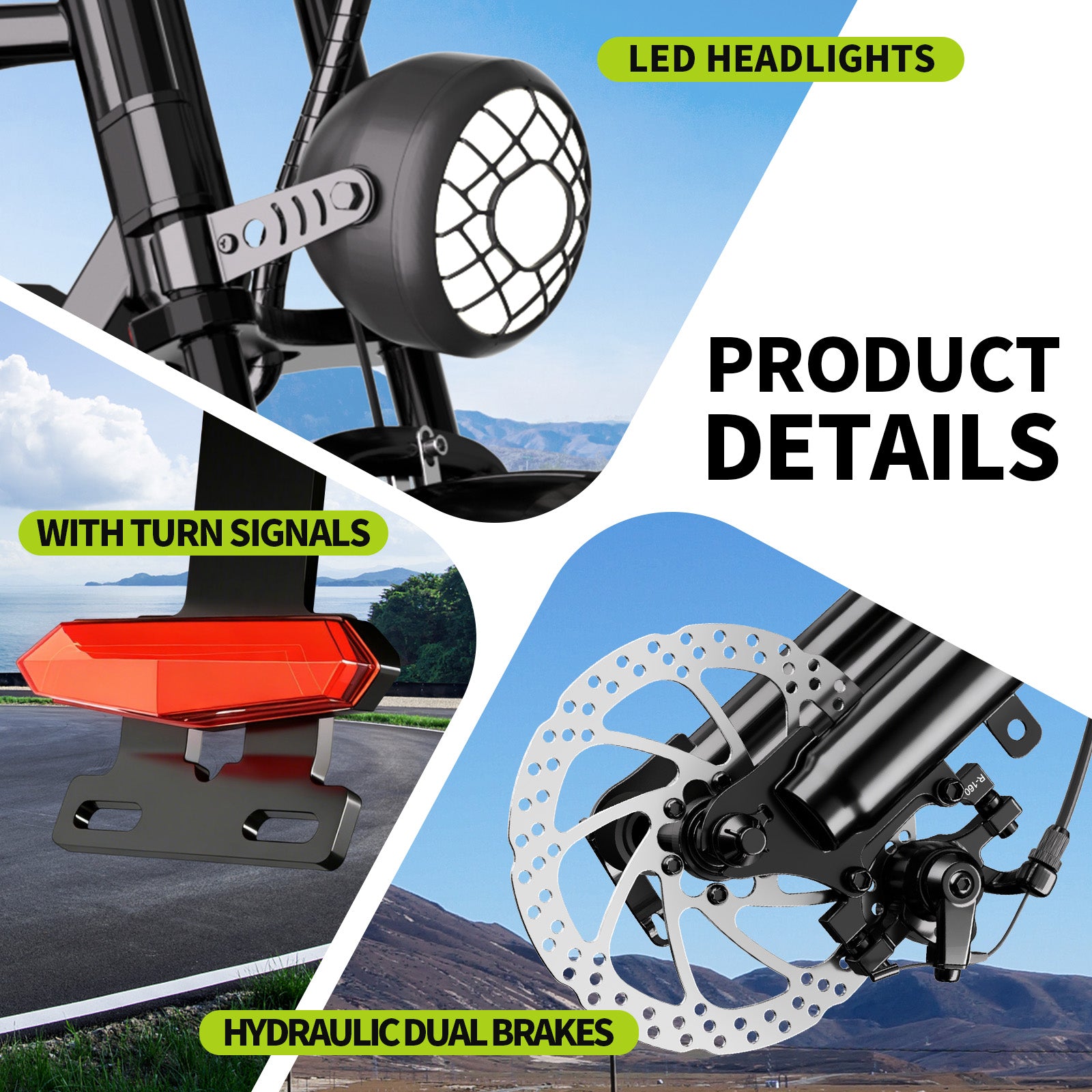 1500W Peak Fat Tire Electric Bike, 48V 15AH Removable Battery E-Bike, 31MPH Full Suspension All-Terrain Electric Bicycle with Hydraulic Disc Brakes