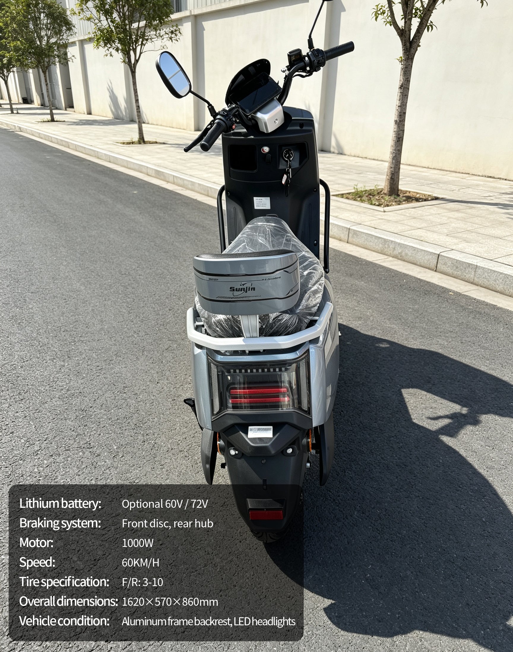 1000W Adult Electric Scooter Motorcycle | Max Speed 60KM/H, Available options.Range, Front Disc Brake Commuter E-Bike with LED Headlight & Backrest