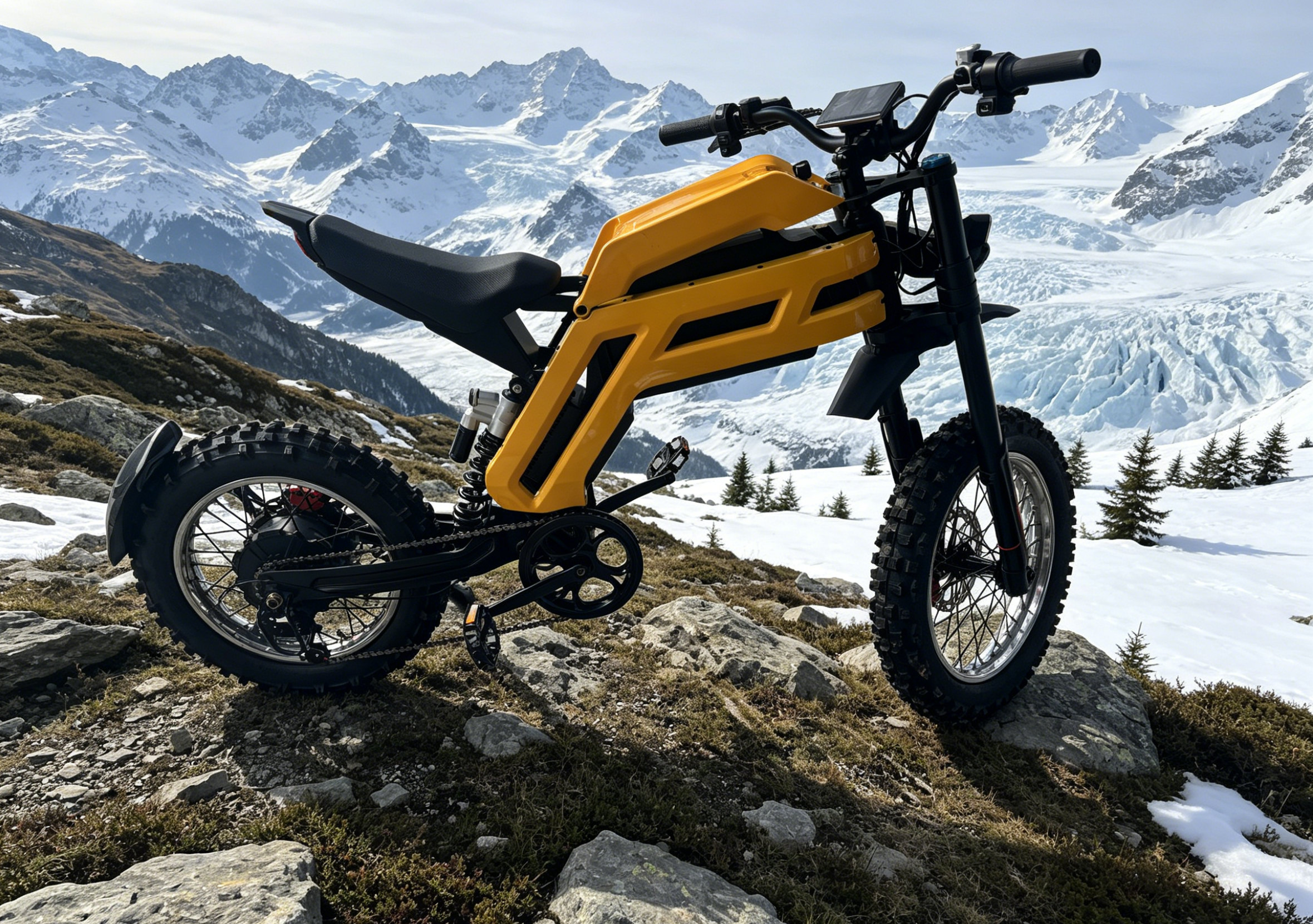 Heavy Duty Off-Road Electric Motorcycle 48V 20Ah Off-Road Electric Dirt Bike, 70km/h Top Speed 60km Long Range Mountain E-Bike, Full Suspension Electric Motorcycle for Adults