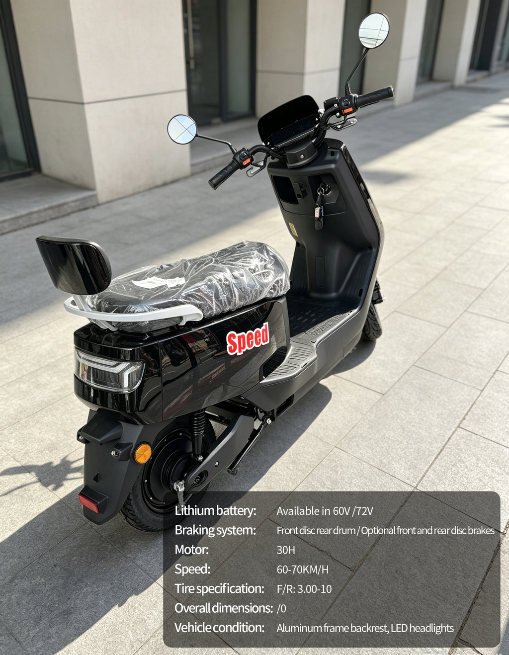 【DUDTN】Adult Urban Electric Scooter Motorcycle | 60KM/H, Available options. Mileage, Optional Front Rear Disc Brake, LED Light with Backrest Free shipping, no additional fees.
