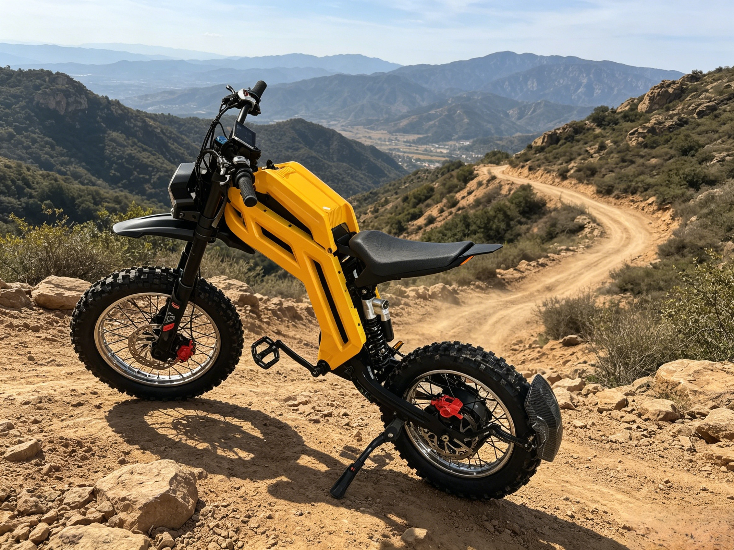 Heavy Duty Off-Road Electric Motorcycle 48V 20Ah Off-Road Electric Dirt Bike, 70km/h Top Speed 60km Long Range Mountain E-Bike, Full Suspension Electric Motorcycle for Adults