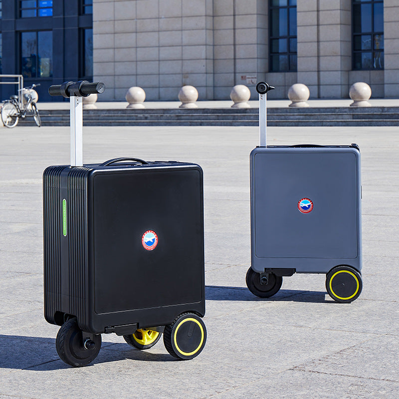 【DUDTN】 Intelligent electric cycling suitcase can be used for human transportation, tie rod password case, large capacity universal wheel business suitcase.