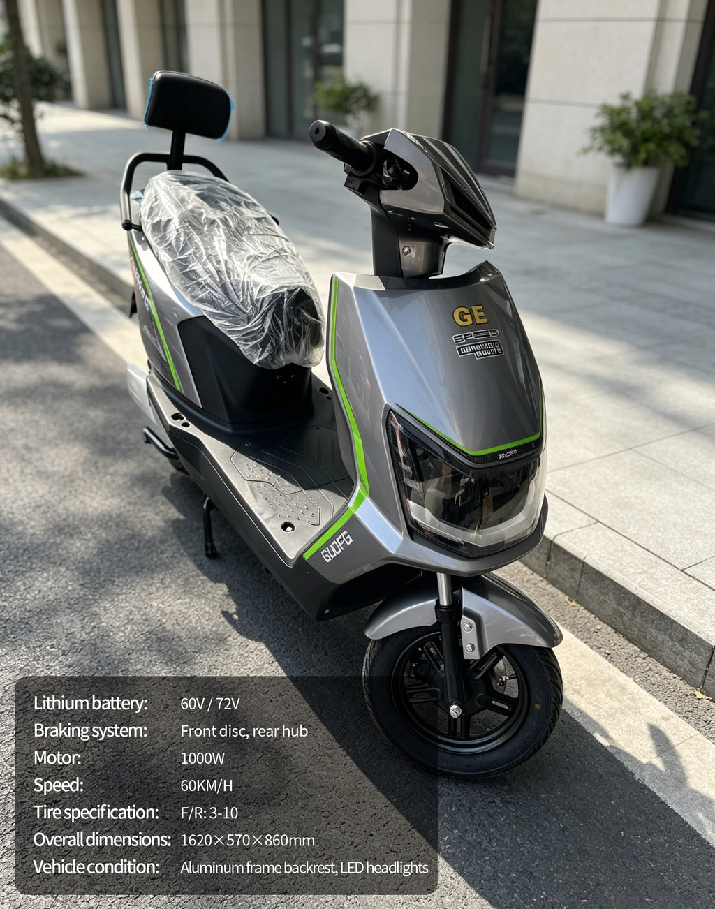 1000W City Commuter Electric Scooter | 60KM/H Max Speed, Available options. Mileage Adult Electric Motorcycle