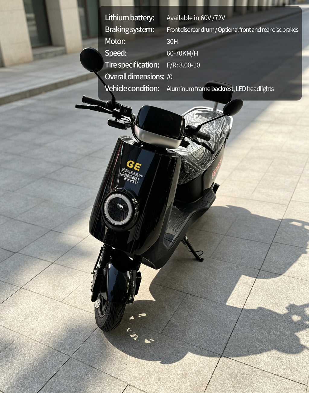 【DUDTN】Adult Urban Electric Scooter Motorcycle | 60KM/H, Available options. Mileage, Optional Front Rear Disc Brake, LED Light with Backrest Free shipping, no additional fees.