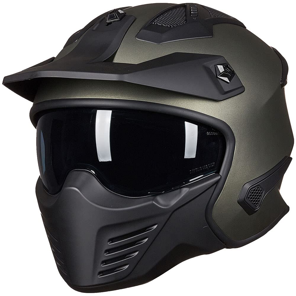 ILM Open Face Motorcycle 3/4 Half Helmet for Dirt Bike Moped ATV UTV Motocross Electric Cruiser Scooter DOT Model 726X(Matte Black,L)