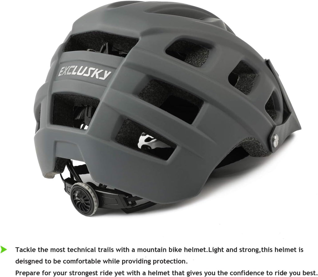 Exclusky Bike Helmet Mountain Bike Helmet for Adults Lightweight MTB Cycling Helmet for Men Women Adjustable Bicycle Helmet with Visor