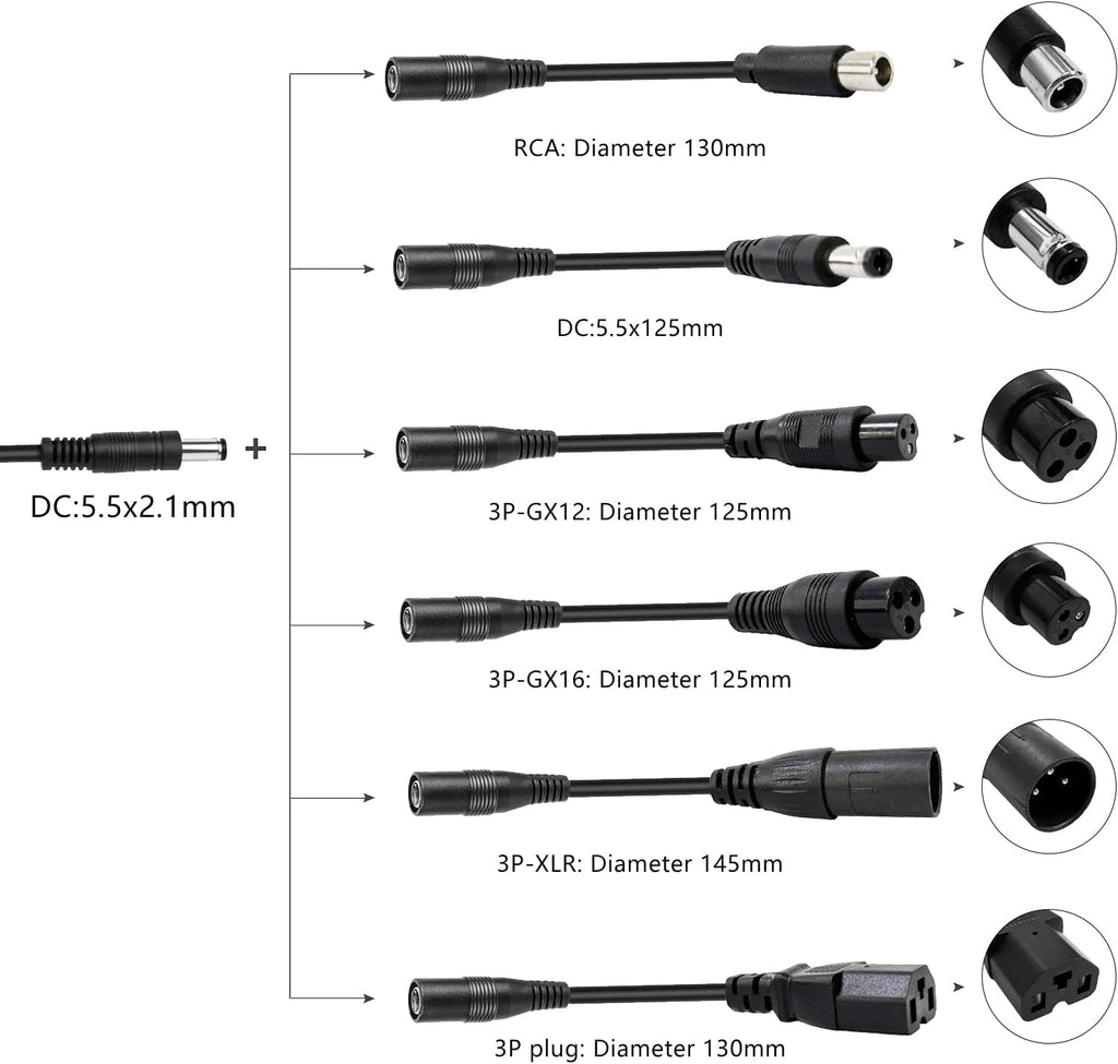 54.6V 3A Electric Scooter Charger 6 in 1 Plugs Universal,for 48V Electric Scooter Ebike Lithium Battery, Smart Display, Fast Charging, Overcharge Protection, Compatible with Multiple Models (54.6 3A)
