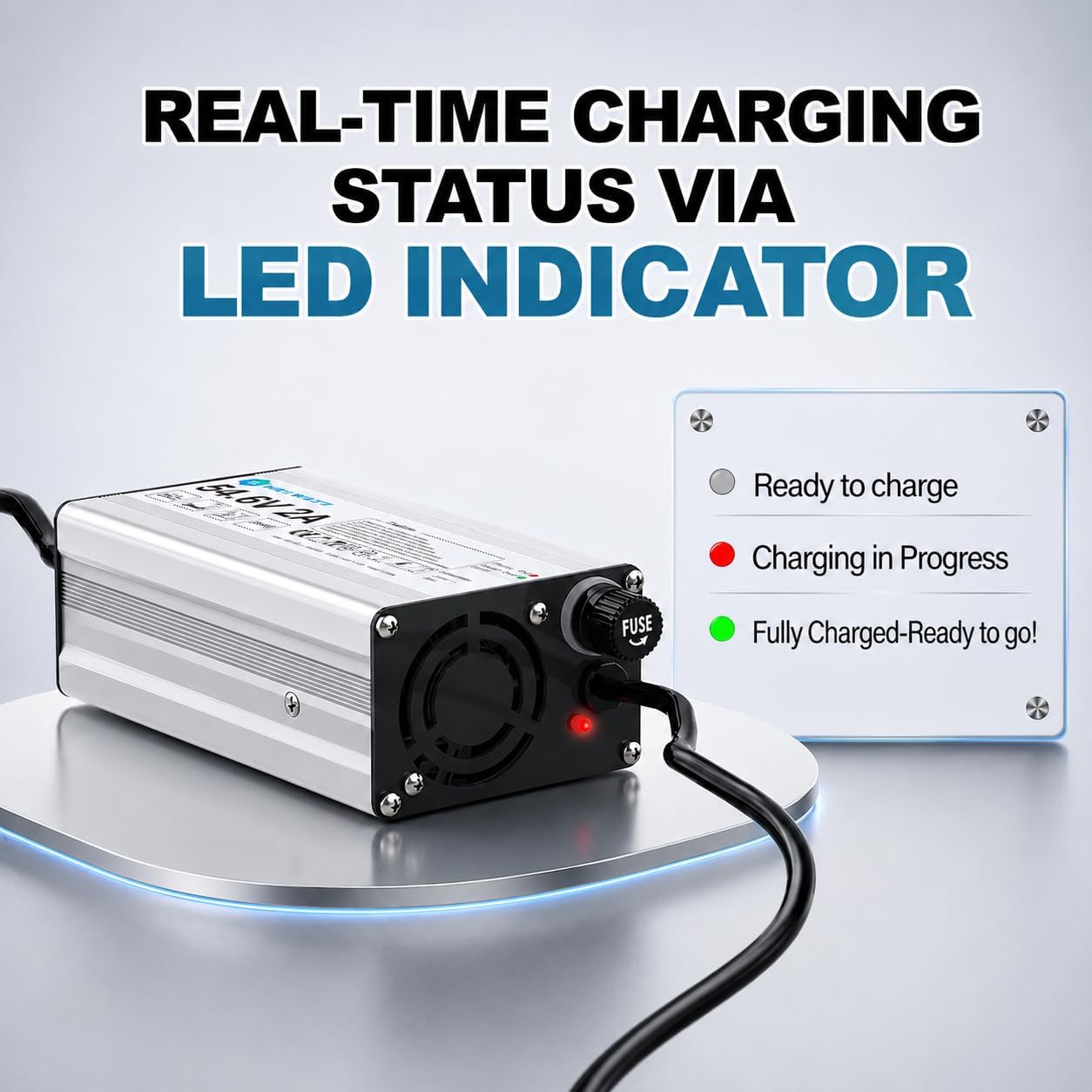 54.6V 2A Charger for 48V Lithium-ion Battery ebike Electric Bike Electric Scooter Hoverboard Battery Charger Replacement with 6 Connectors