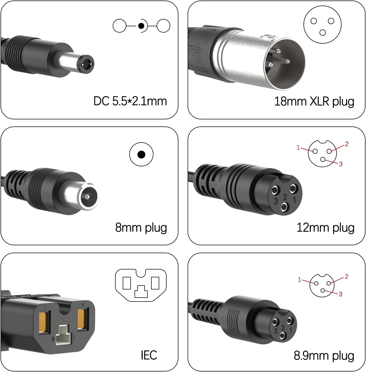 ETL Certified 54.6V 1.5A Electric Bike & Scooter Charger, 7-in-1 Universal Fast Charger Replacement for 48V 13S Lithium Battery, Compatible with Razor Gotrax Xiaomi Jetson Ninebot Hoverboard & E-Bike