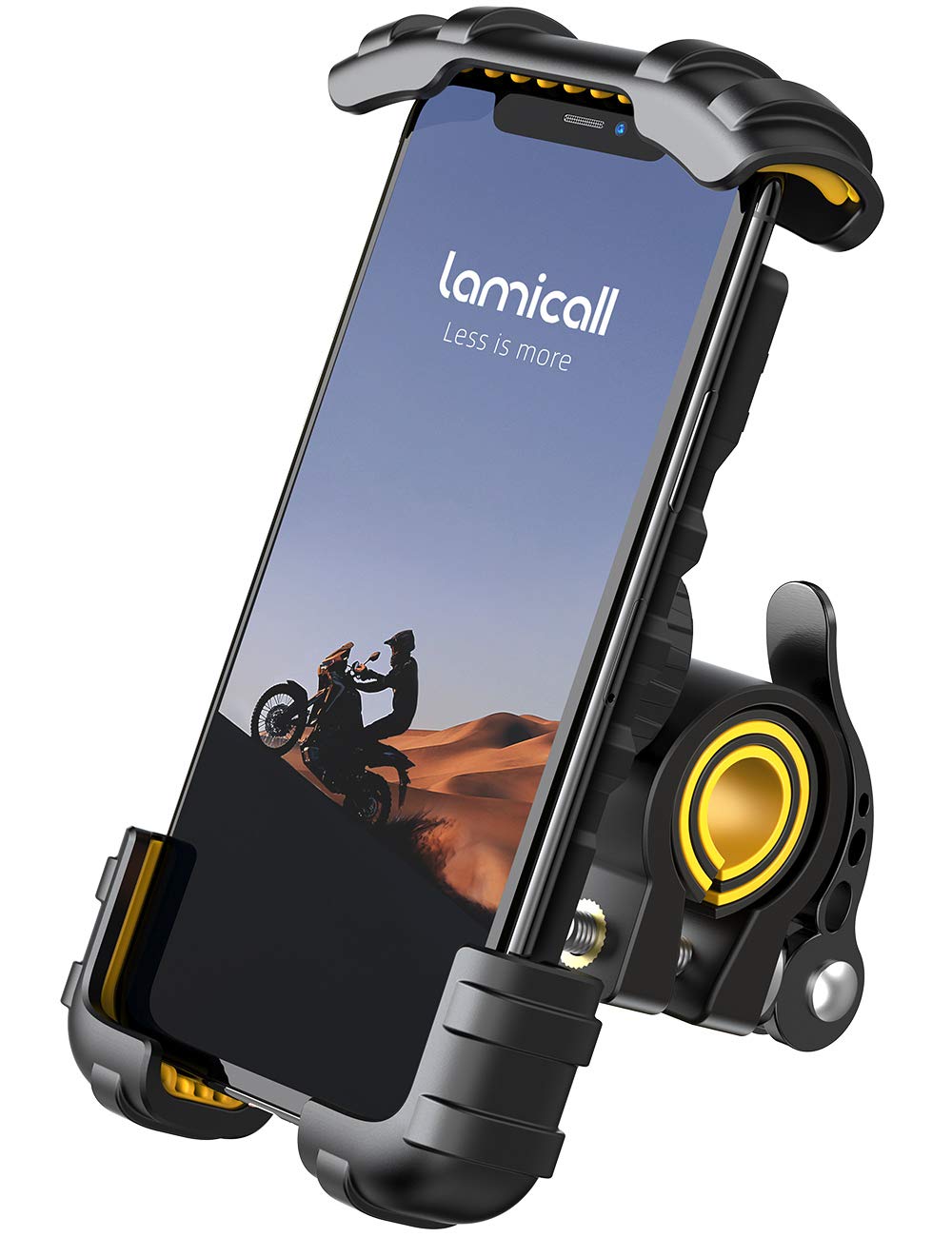Lamicall Bike Phone Holder, Motorcycle Mount - Motorcycle Phone Holder, Handlebar Cell Phone Clamp, E-Bike Scooter Phone Clip for iPhone 17 Air Pro Max, 16 15 Plus, S20, 4.7 to 6.8" Smartphones