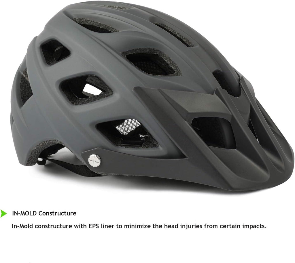 Exclusky Bike Helmet Mountain Bike Helmet for Adults Lightweight MTB Cycling Helmet for Men Women Adjustable Bicycle Helmet with Visor