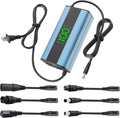 54.6V 2A Electric Scooter Charger with 6-in-1 Universal Plug, Suitable for 48V Electric Scooter and Electric Bicycle Lithium Battery, Intelligent Display Screen, Fast Charging, Overcharge Protection
