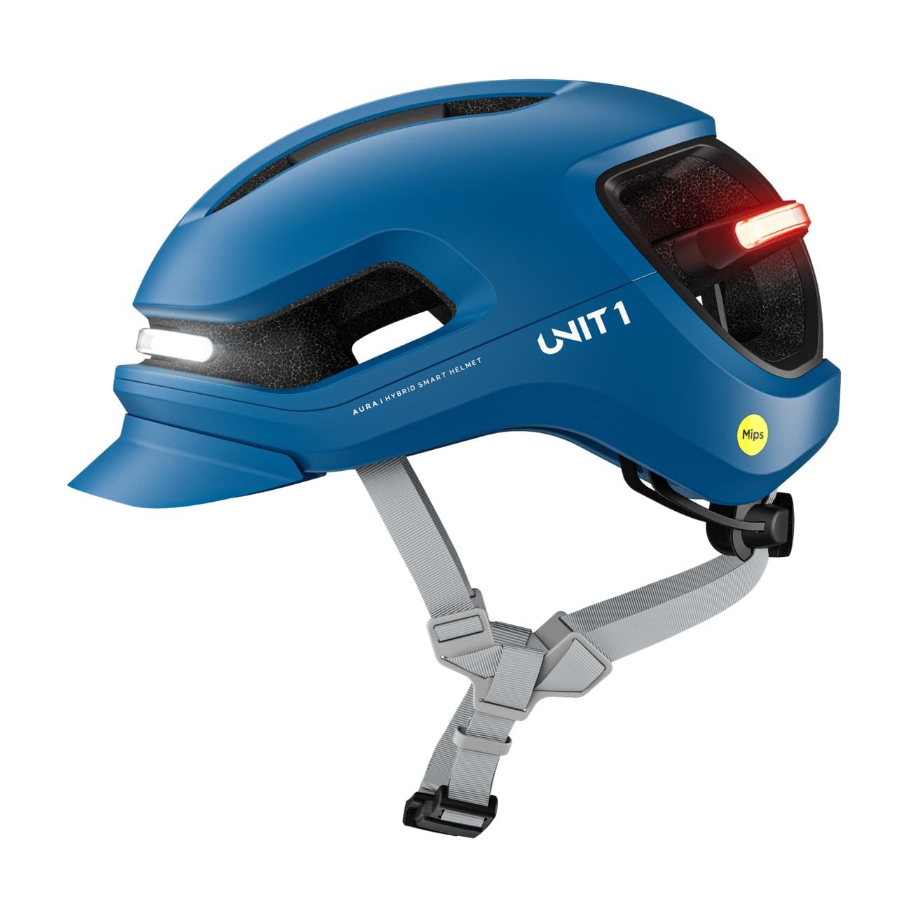 AURA Smart E-Bike Helmet with MIPS Safety, NTA-8776 Certified for 28mph, Integrated 500 Lumen LED Lights, Crash Detection, Turn Signals and Automatic Brake Light