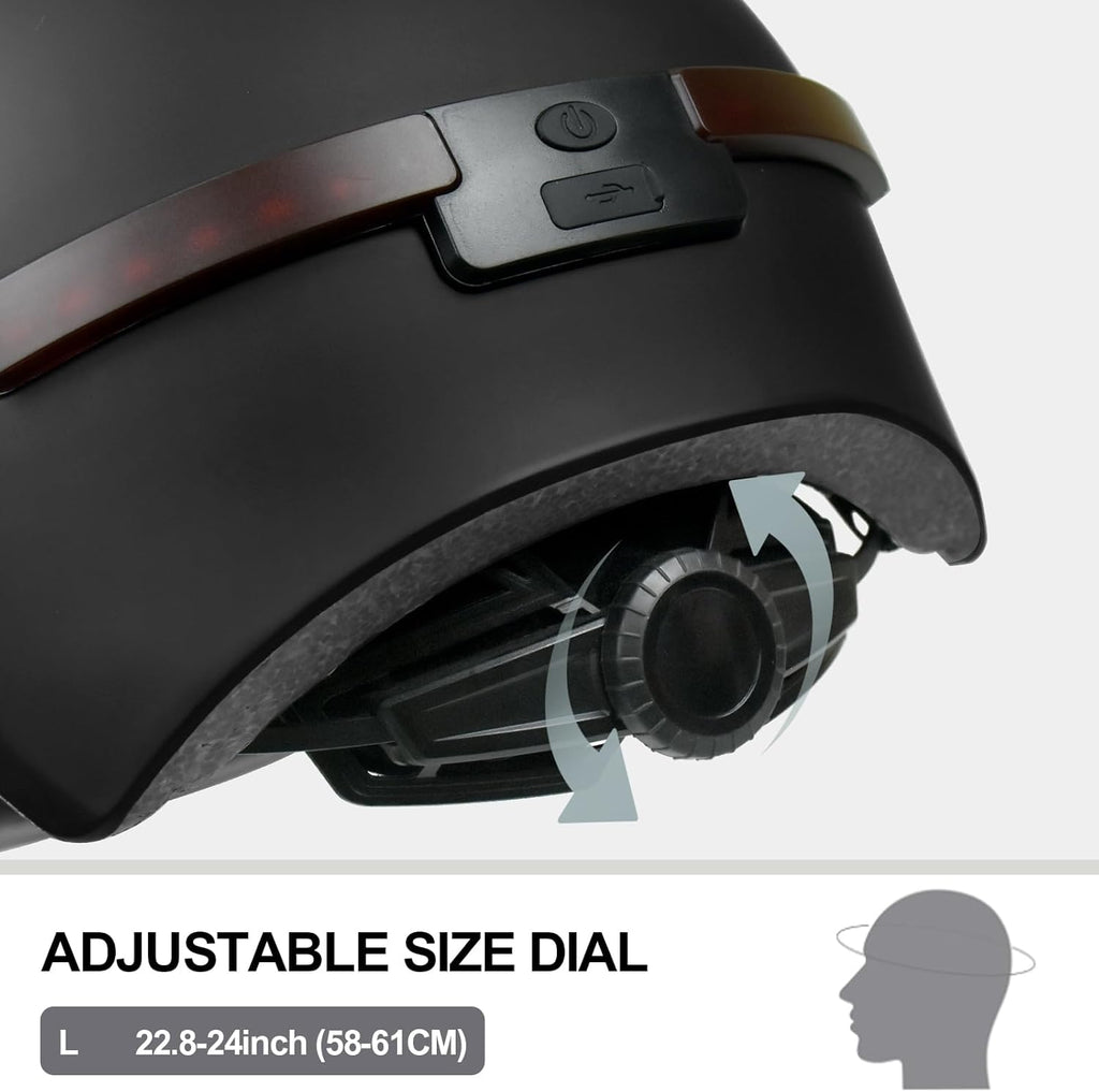 AIDY-PRO Smart Bike Helmet with Bluetooth for Men Women, Bluetooth Bike Helmet Built-in Speakers, Microphone and Rear LED Lights, Road Bicycle E-Bikes Commuter Helmets