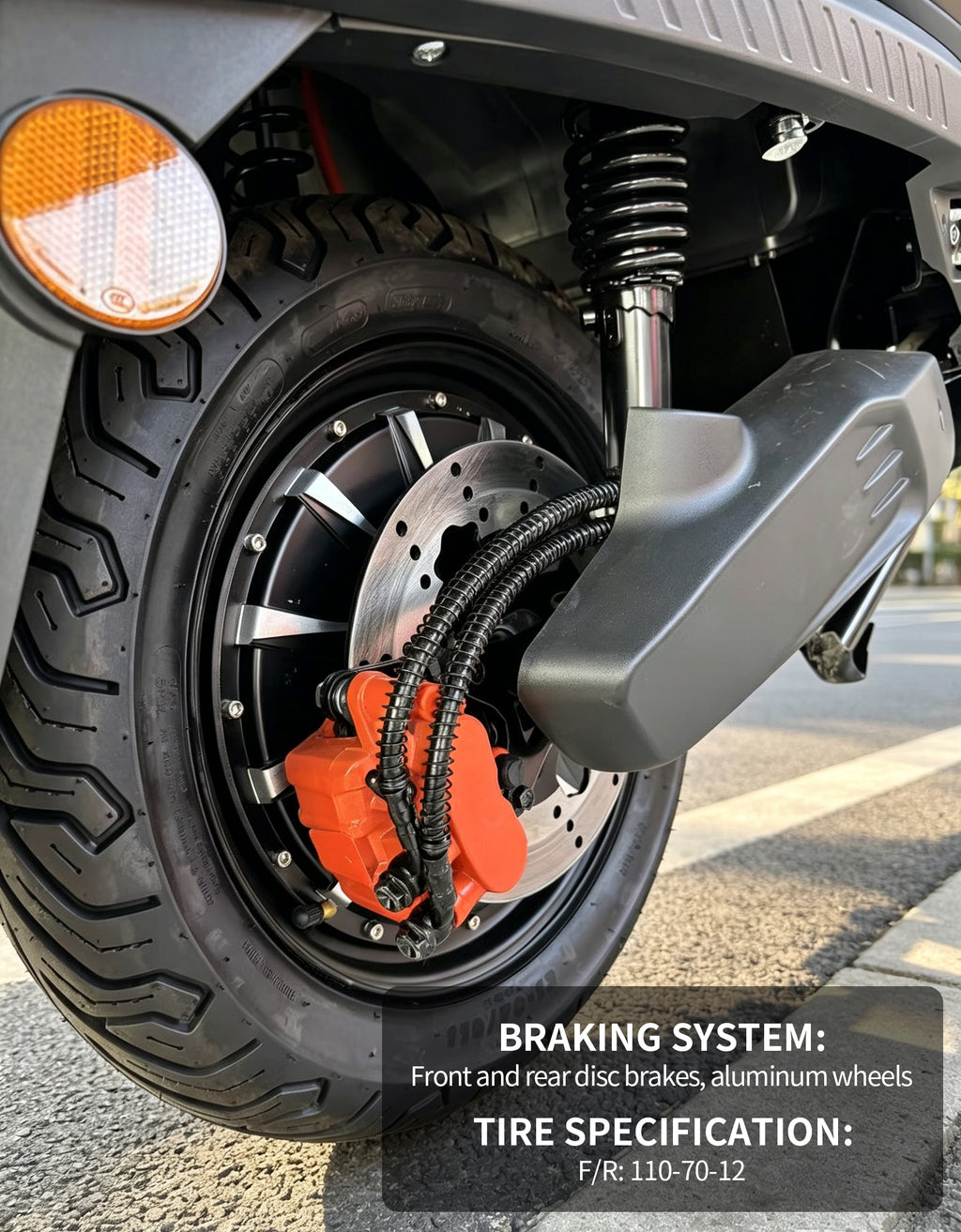 2000W High Speed Electric Scooter Motorcycle | 80km/h Max Speed, Available options. Range, Front & Rear Disc Brakes Adult E-Bike
