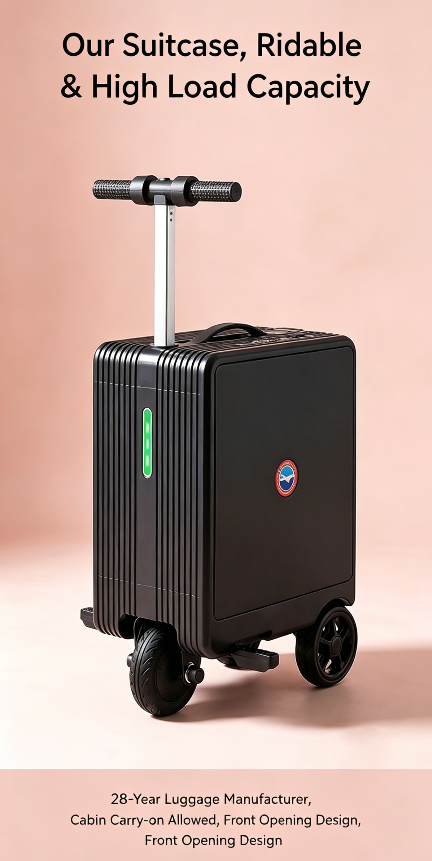 【DUDTN】 Intelligent electric cycling suitcase can be used for human transportation, tie rod password case, large capacity universal wheel business suitcase.
