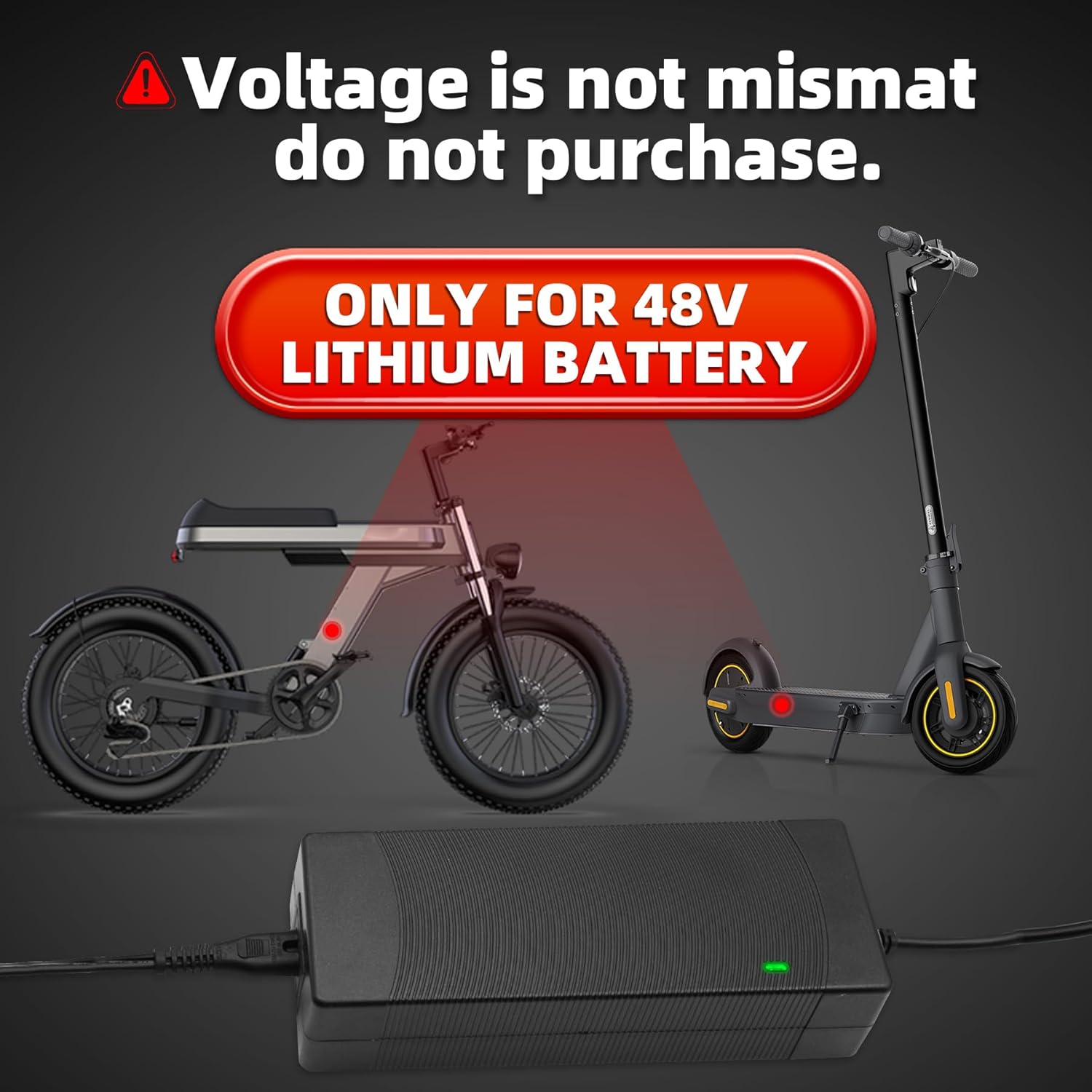 UL Certified 54.6V 2A Fast Electric Bike Charger for 48V Ebike Battery - Compatible with Lectric XP 2.0/3.0, Ecotric City/Beach, Evercross H5/H7