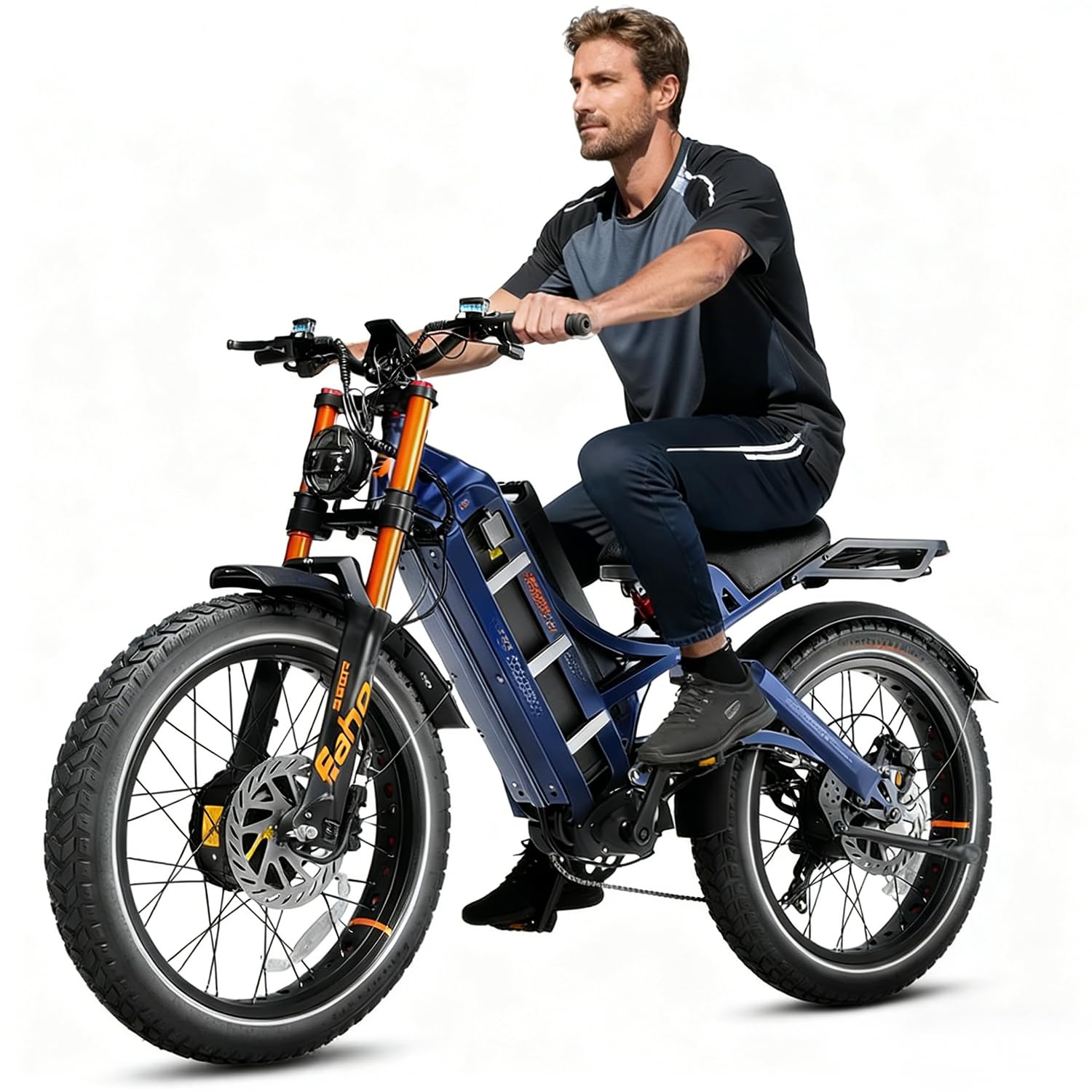 2026 eAhora Romeo Dual-Motor Ebike - 50Mph 5600W 60-80AH 250Miles Long Range Electric Bike for Adults, Full Suspension Hydraulic Brakes Electric Bicycle, 26" Mountain Bike for Off-Road Commuting