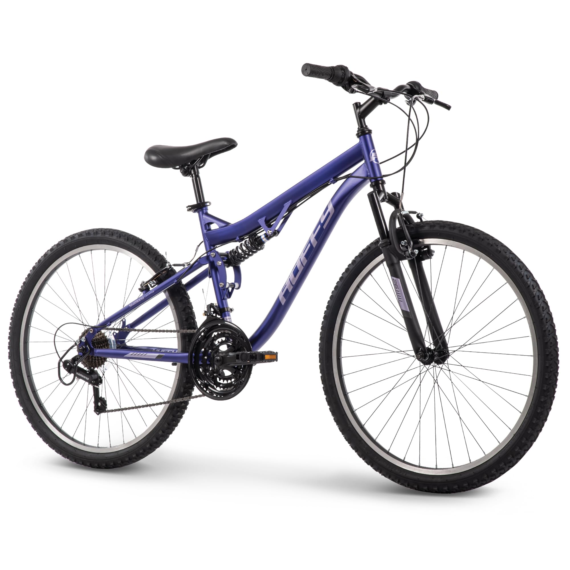 Huffy Stone Mountain Bike for Men and Women, 20”/24”/26”, 6-Speed (20”) or 21-Speed, Front or Dual Suspension (Varies), Multiple Colors, Adjustable Saddle, Shimano Equipped, All-Terrain Tires