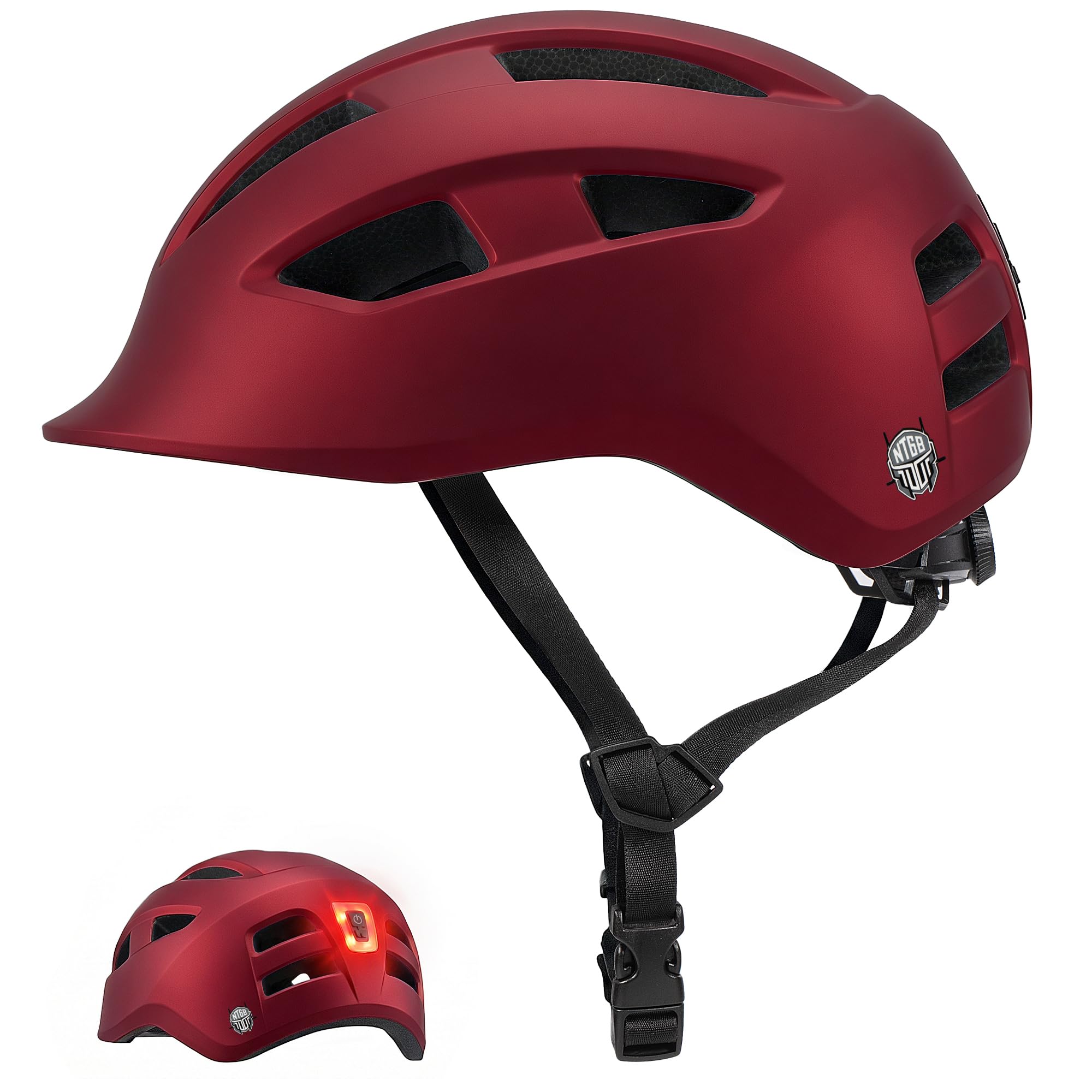 Bike Helmet Adult Men/Women/Youth-USB Rechargeable Rear Light Electric Scooter Helmet with CPSC/ASTM Certified Adjustable Lightweight for Road Trail Urban&Recreational Riding