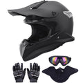OUMURS Adult Motocross Dirt Bike Helmet with Goggles, Gloves & Mask Dirt Bike ATV Helmet for Unisex-Adult Men Women Adjustable Sun Visor DOT/FMVSS-218 Off-Road Motorcycle Helmet UTV Helmet Downhill