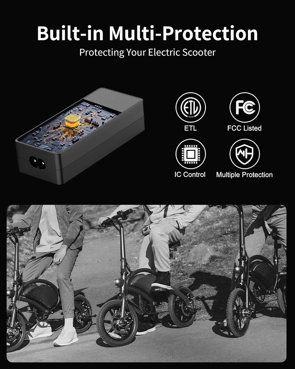 VHBW 42V Charger for Jetson Electric Bike, Compatible with Jetson Bolt, Bolt Pro, Adventure, Journey, Shadow, LX10, J5, J8 Bikes and for Jetson Eris, Ora Pro, Racer, Rhythm, Ryder Scooters