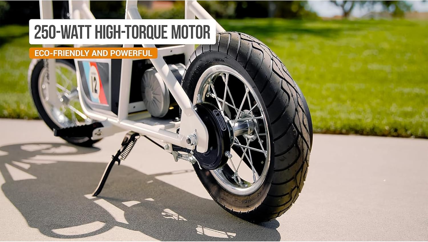 Razor Rambler 12 for Ages 13+ – 24V Electric Minibike with Retro Style, Up to 14 mph, Wide 12" Air- Filled Tires, High-Torque 250-watt Motor, Up to 40 Minutes Ride Time, for Riders up to 170 lbs