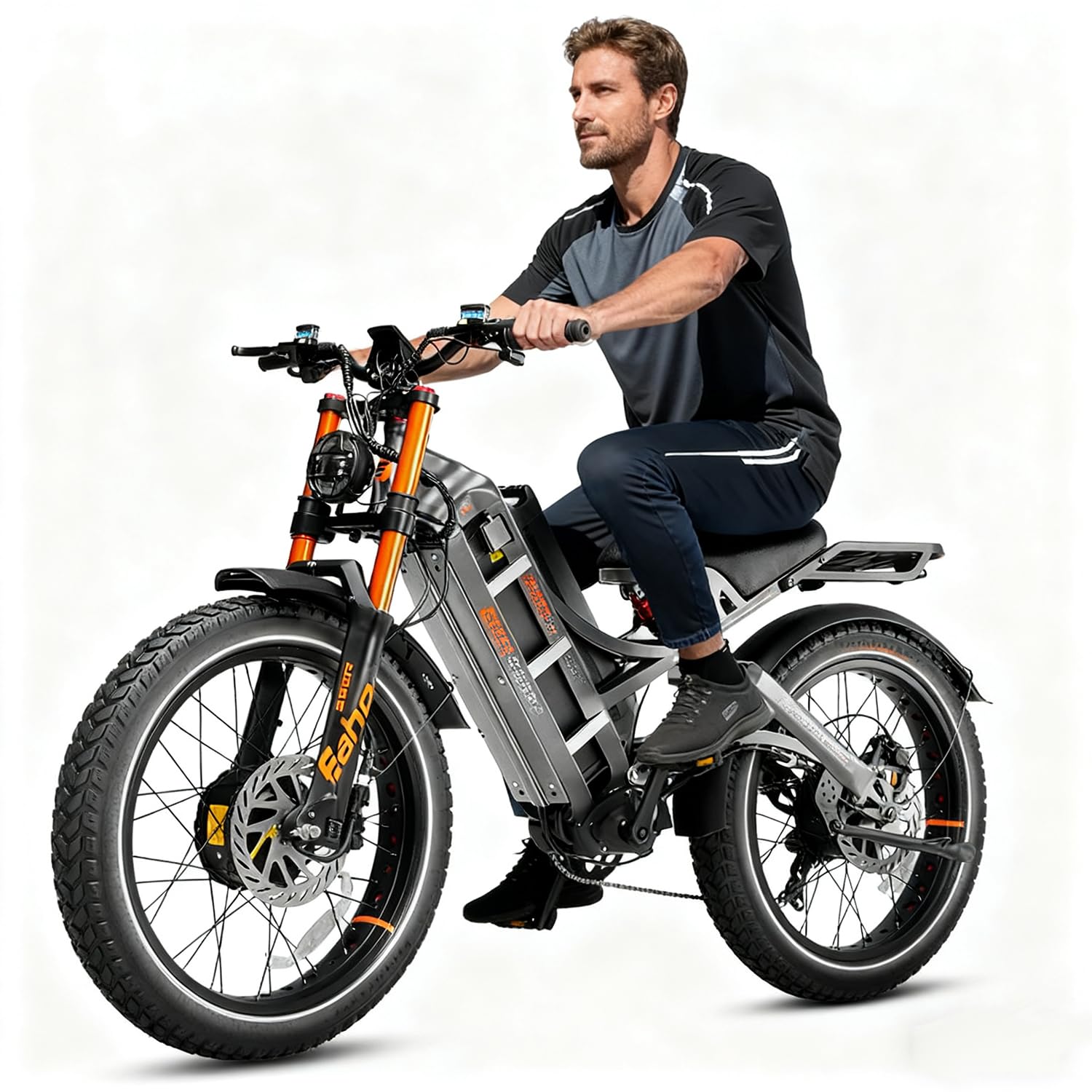2026 eAhora Romeo Dual-Motor Ebike - 50Mph 5600W 60-80AH 250Miles Long Range Electric Bike for Adults, Full Suspension Hydraulic Brakes Electric Bicycle, 26" Mountain Bike for Off-Road Commuting