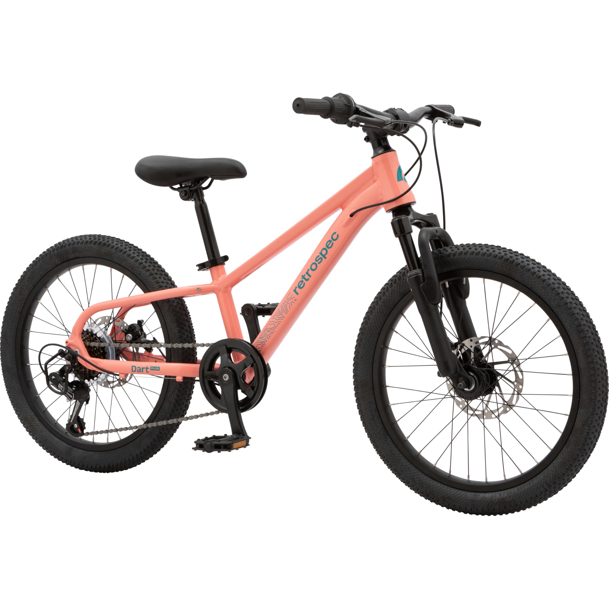 Retrospec Dart Plus 20-Inch Kids Bike - 7-Speed Bike with Disc Brakes & Suspension Fork for Ages 6-8 Years, Lightweight Aluminum Frame