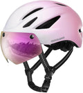 Odoland Bike Helmet with Magnetic Sun Visor for Adults, Glasses-Friendly Design Adjustable Dial Cycling Helmet for Men & Women, Urban Riding Bicycle Helmet for Mountain, Road, E-Bike, Commuting