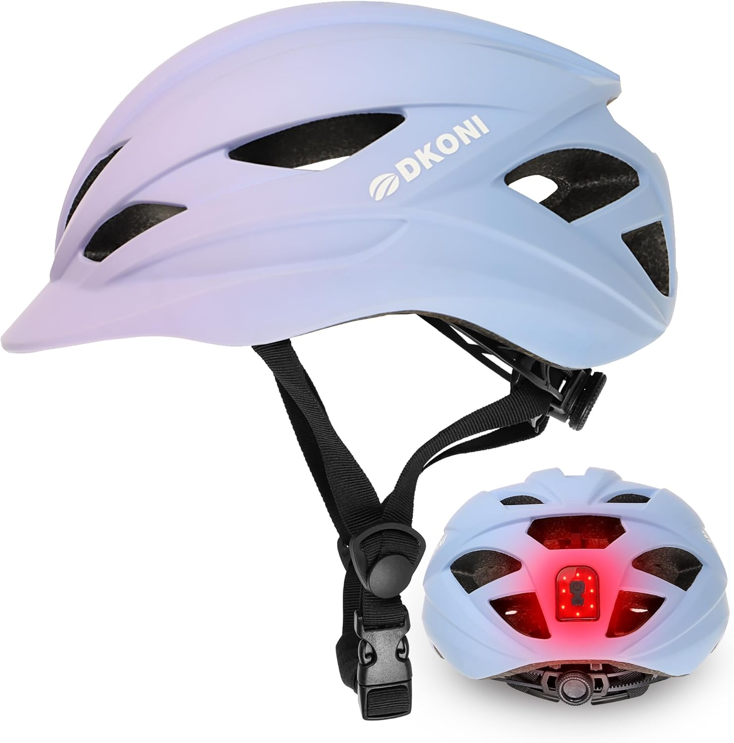DKONI Bike Helmet Adult Urban:Bicycle Helmet for Men Women with USB Charge Detachable Taillight Helmets for Commuter Cycling Scooters