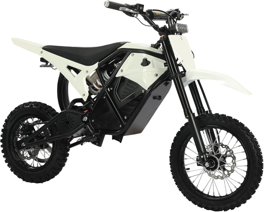 RM7 Electric Dirt Bike for Adults & Teens, 2200W Peak Ebike, 48V 22.5Ah, 37 MPH, 45 Miles, 14"/12" Tire Off-Road Electric Motorcycle, Dual Hydraulic Brakes, Fit Age 13+