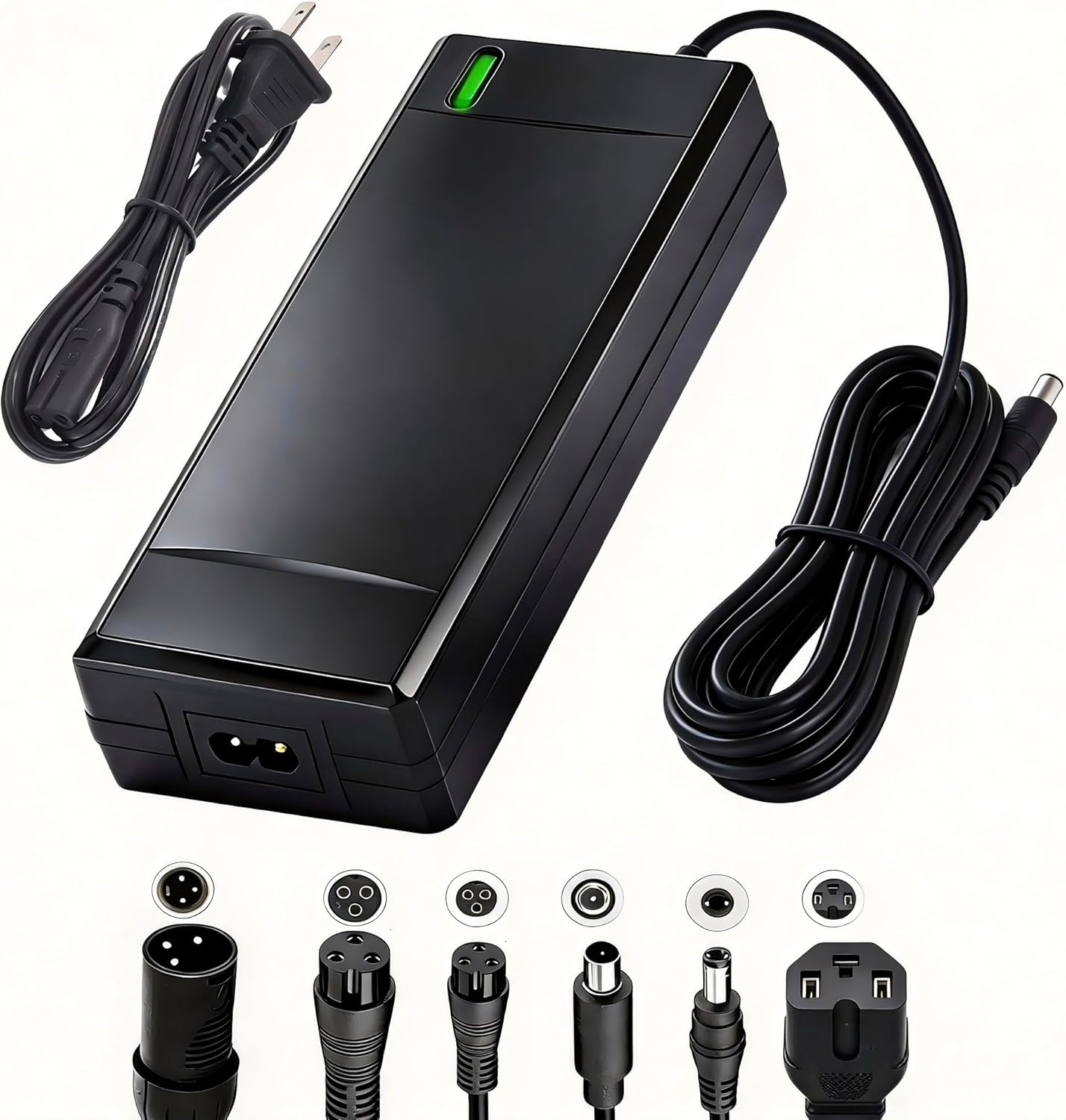 54.6V 2A Ebike Battery Charger, SGS Certified 48V Lithium Charger with 6 Multi-Plugs Universal Replacement for Rad Power Bike, Lectric XP 2.0/3.0, Ecotric City/Beach, Evercross H5/H7, Electric Bicycle