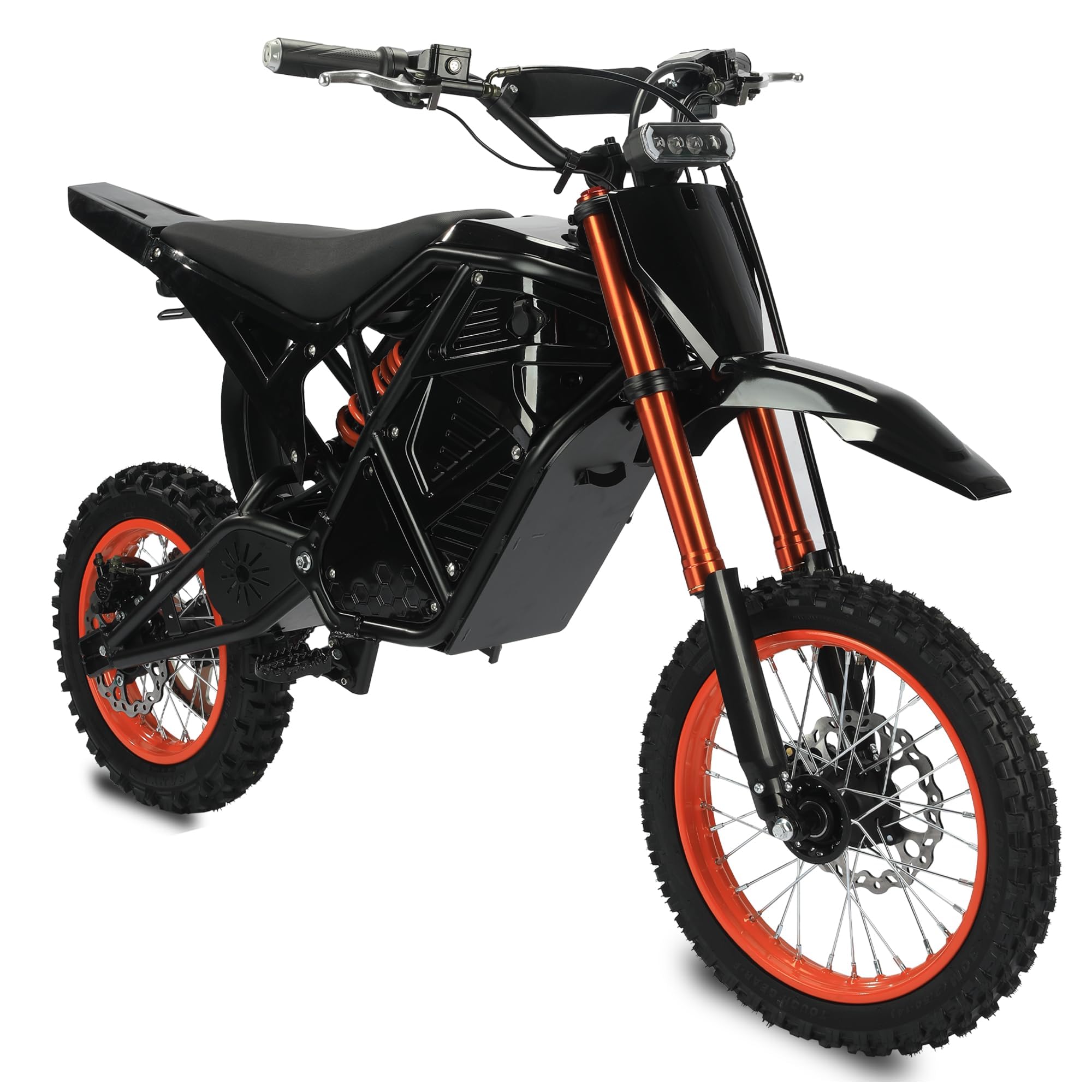 RM7 Electric Dirt Bike for Adults & Teens, 2200W Peak Ebike, 48V 22.5Ah, 37 MPH, 45 Miles, 14"/12" Tire Off-Road Electric Motorcycle, Dual Hydraulic Brakes, Fit Age 13+