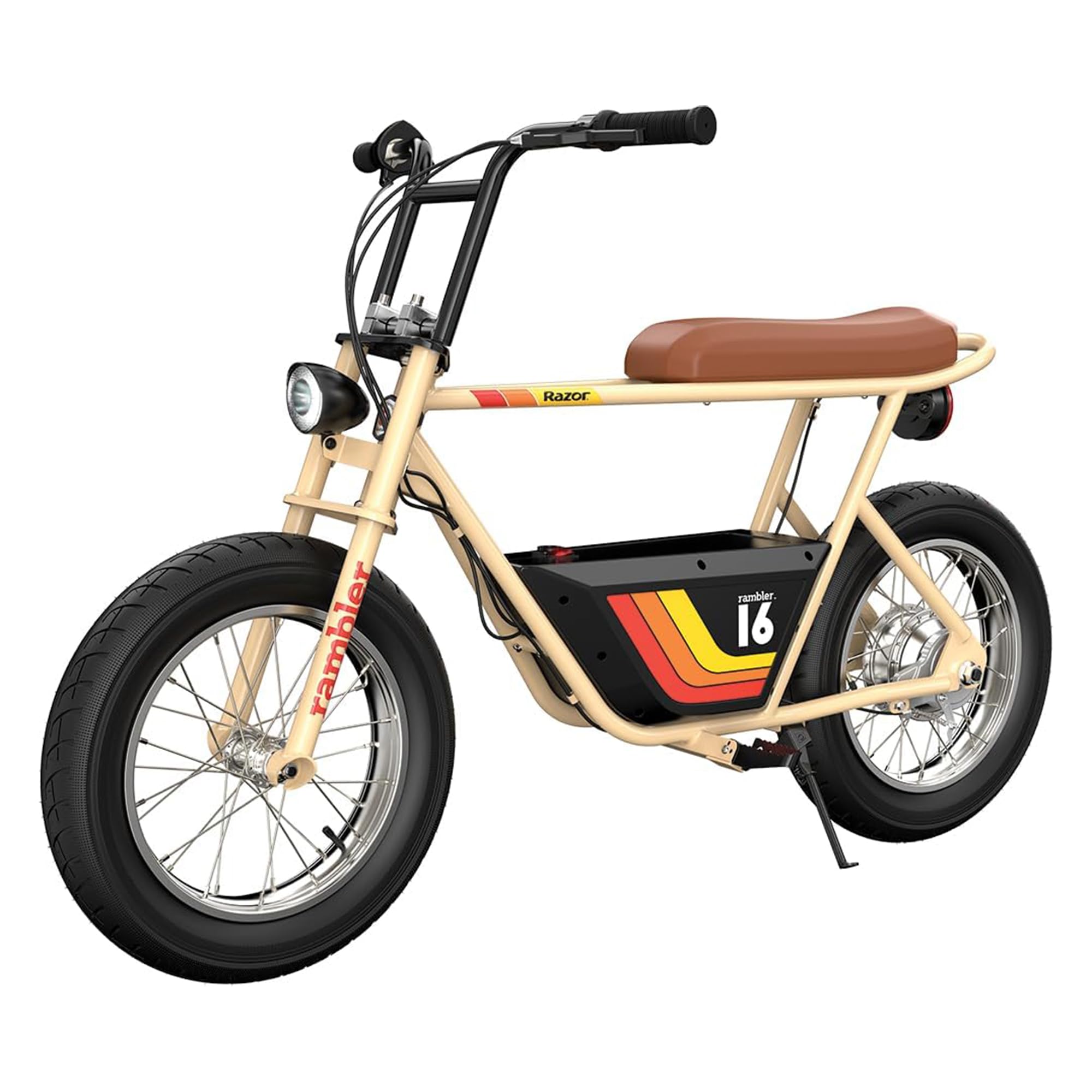 Razor Electric Bike for Ages 18+, 220 lb Max Weight, Black, w/ 350W Motor, 16” Tires & 36V Battery, Up to 15.5 MPH, Rambler 16 – Rechargeable Minibike for Teens and Adults