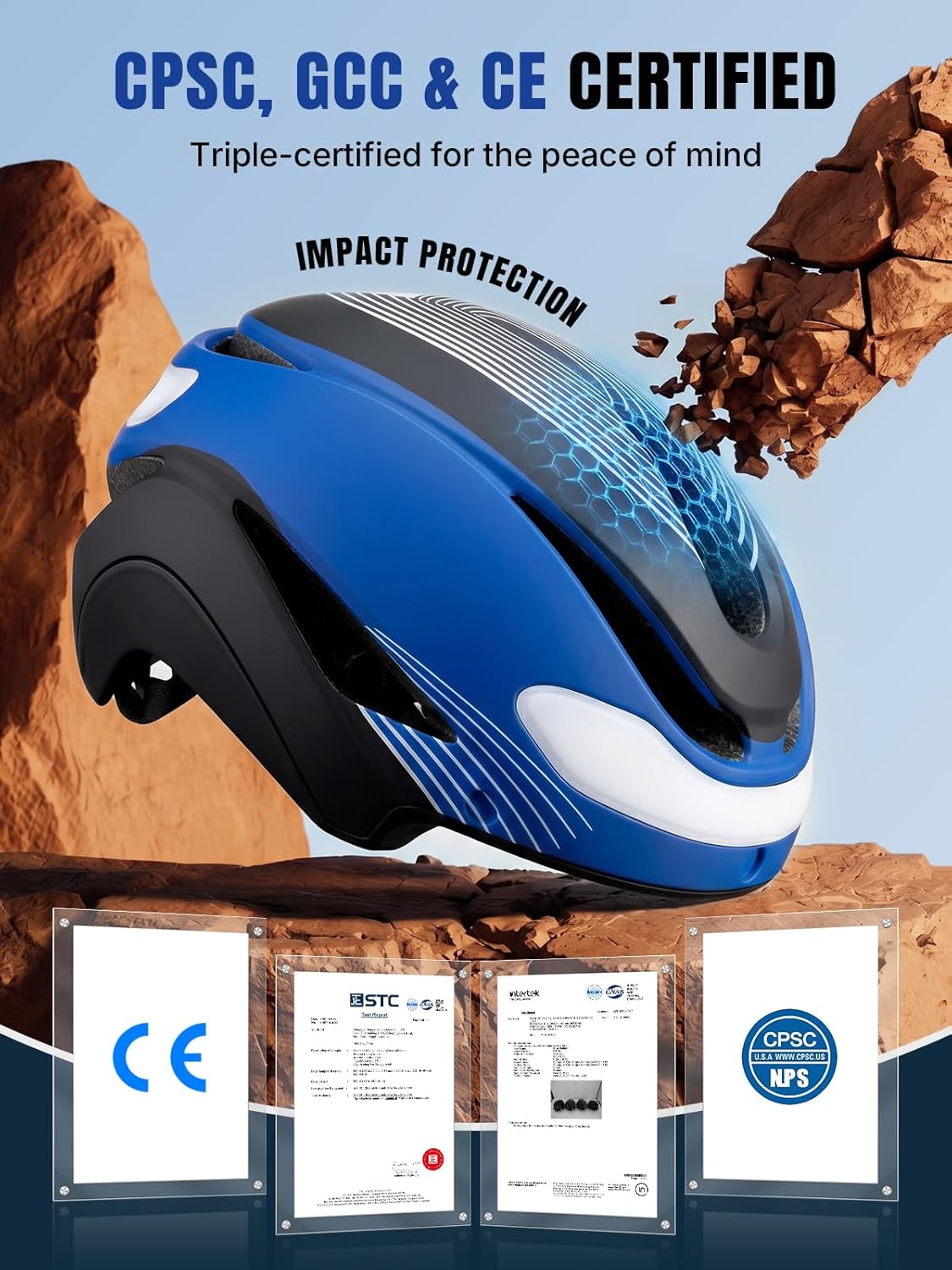 OUMURS Adult Bike Helmet, Bicycle Helmet with USB Rechargeable LED Turn Signal Lights & Magnetic Goggles Removable Visor
