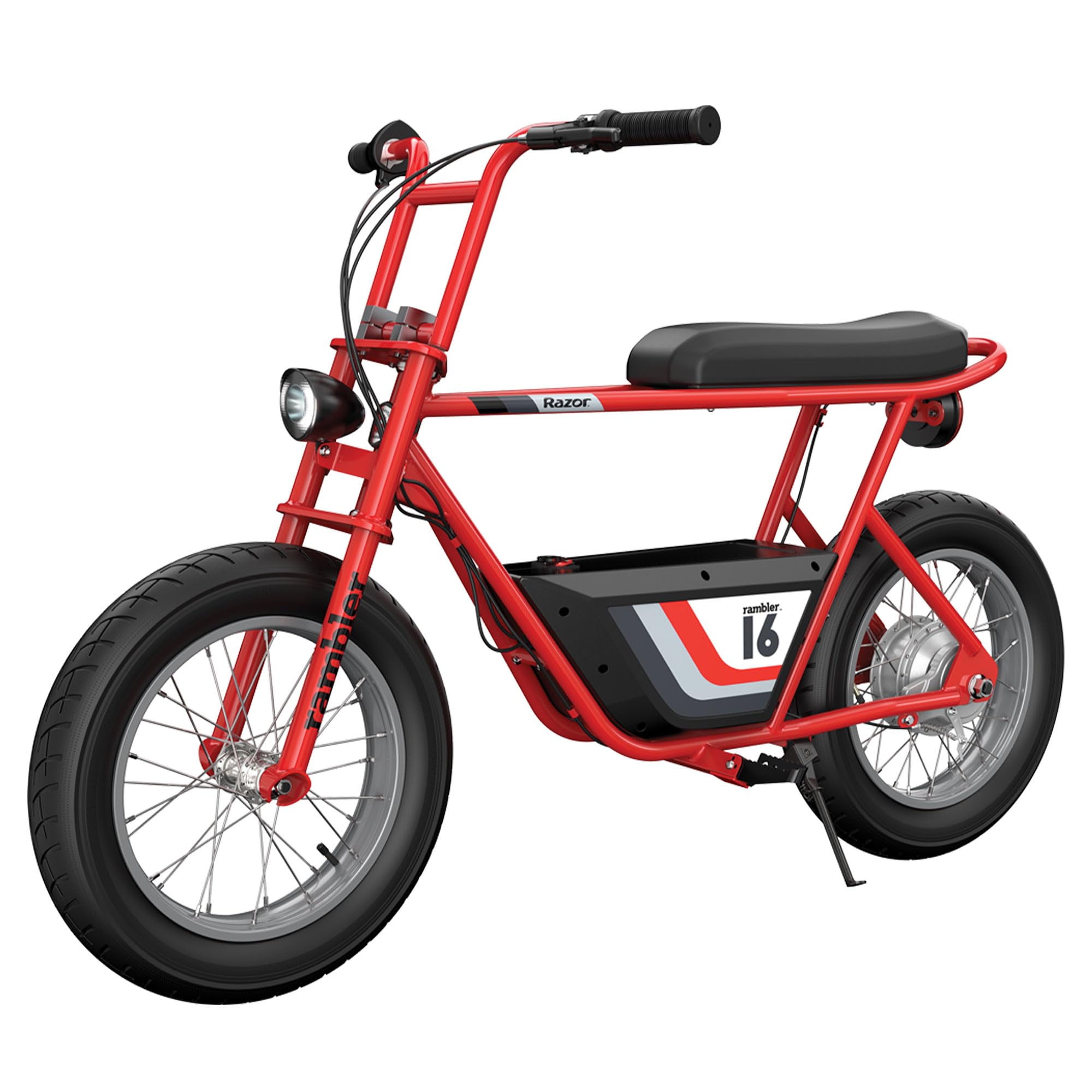 Razor Electric Bike for Ages 18+, 220 lb Max Weight, Black, w/ 350W Motor, 16” Tires & 36V Battery, Up to 15.5 MPH, Rambler 16 – Rechargeable Minibike for Teens and Adults