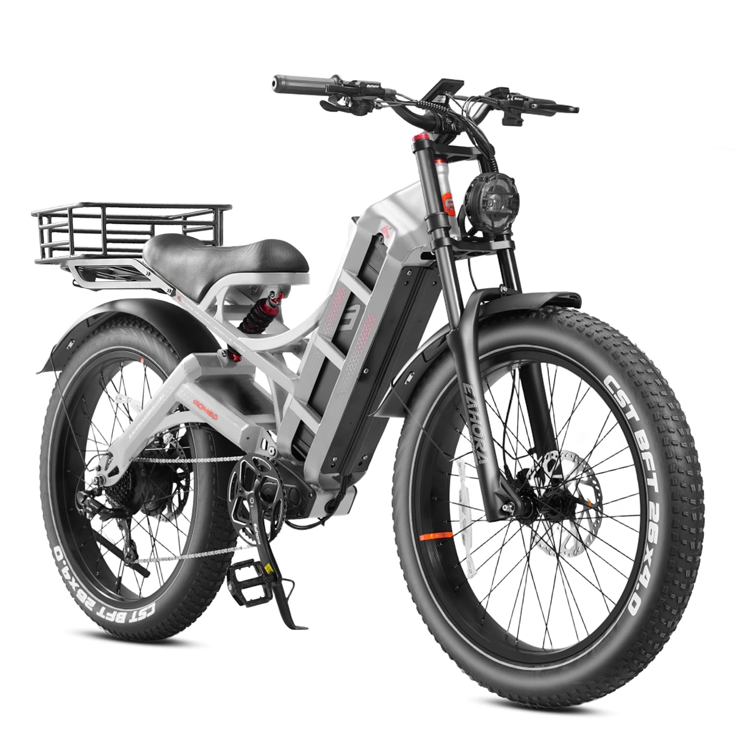 eAhora 2026 Romeo Electric Bike - Adults 40-50MPH 2500W/5600W Dual Motor 60V 80AH 250Miles Long Range Ebike, 26" Fat Tire Fast Electric Mountain Bike Full Suspension Off-Road E-Bike