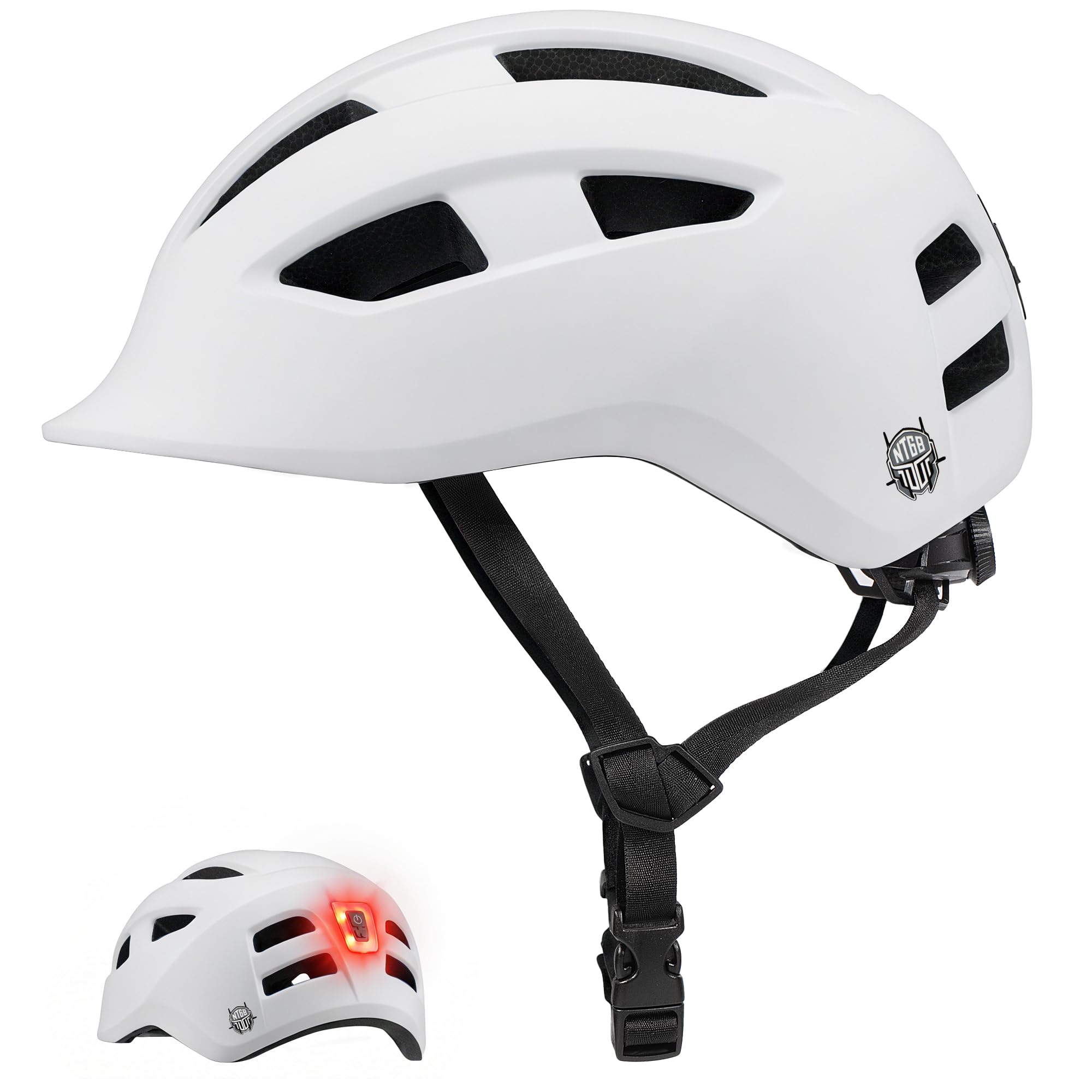 Bike Helmet Adult Men/Women/Youth-USB Rechargeable Rear Light Electric Scooter Helmet with CPSC/ASTM Certified Adjustable Lightweight for Road Trail Urban&Recreational Riding
