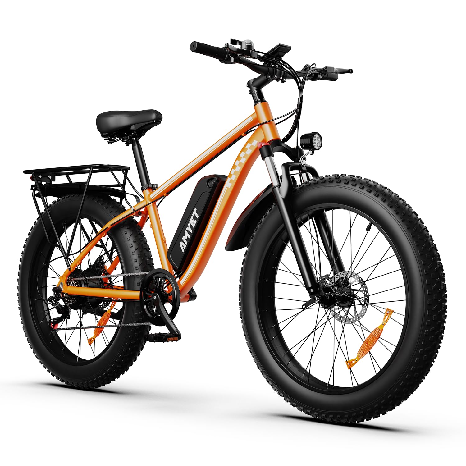 AMYET EB26 Electric Bike for Adults Peak 1500W Electric Bicycle 48V 15AH (720WH) Battery Electric Bike 26" Fat Tire Mountain 28mph 7 Speed Gears Ebike