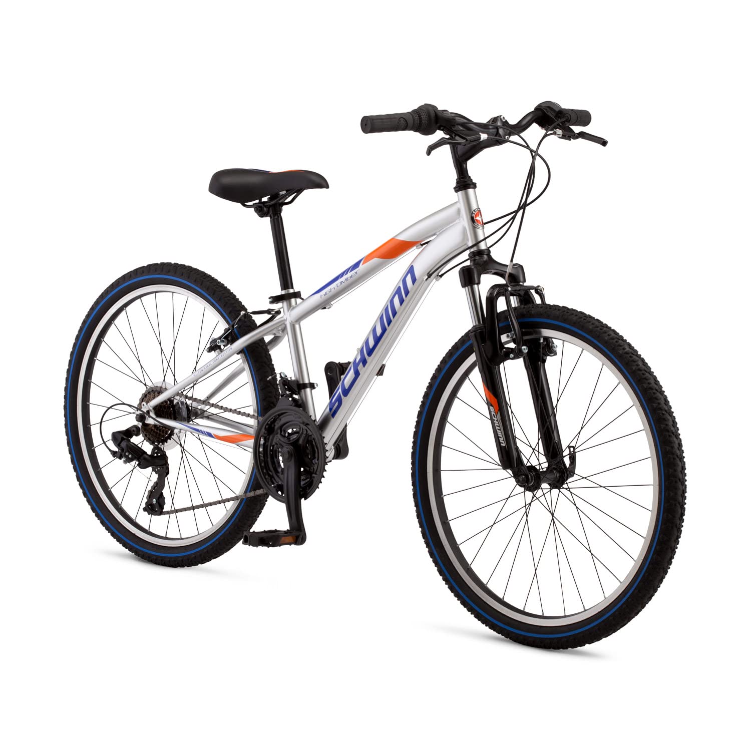 Schwinn High Timber Mountain Bike for Adult Youth Men Women Boys Girls, 24 to 29-Inch Wheels, 7 or 21-Speeds, Front Suspension, Aluminum and Steel Frame Options
