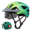 OutdoorMaster Adult Bike Helmet - Bicycle Helmet with Rechargeable Rear LED Light, Detachable Magnetic Goggles, Removable Sun Visor - Suitable for Commuting and Cycling for Men and Women