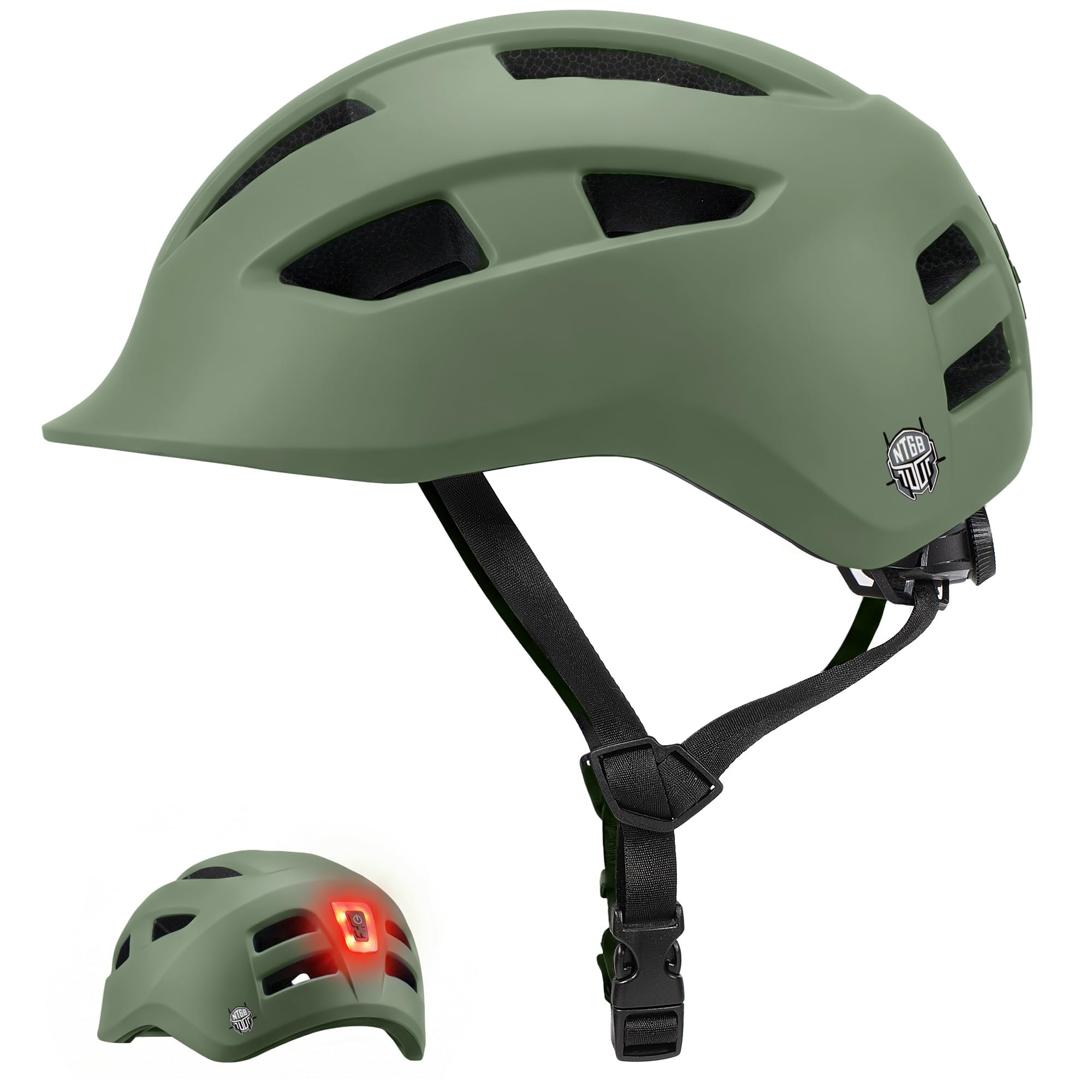 Bike Helmet Adult Men/Women/Youth-USB Rechargeable Rear Light Electric Scooter Helmet with CPSC/ASTM Certified Adjustable Lightweight for Road Trail Urban&Recreational Riding