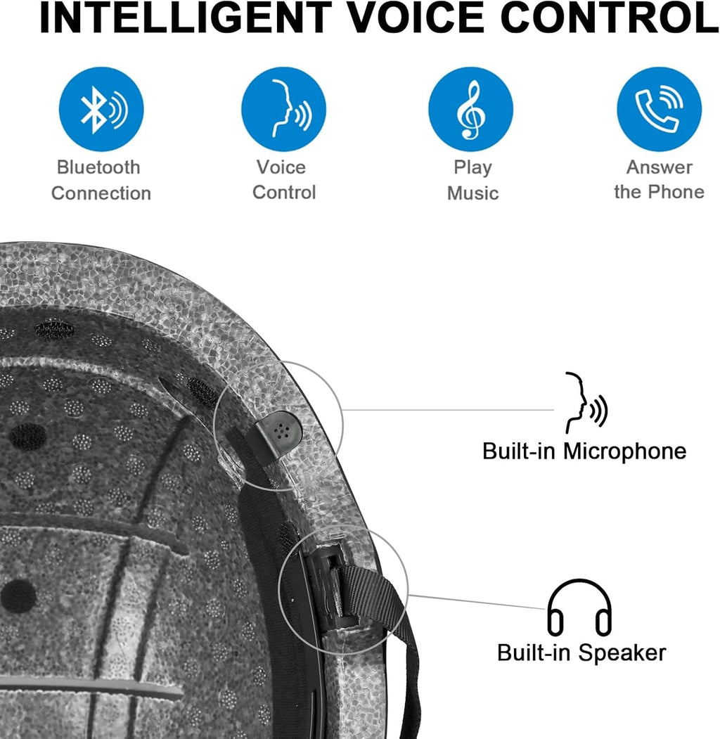 AIDY-PRO Smart Bike Helmet with Bluetooth for Men Women, Bluetooth Bike Helmet Built-in Speakers, Microphone and Rear LED Lights, Road Bicycle E-Bikes Commuter Helmets