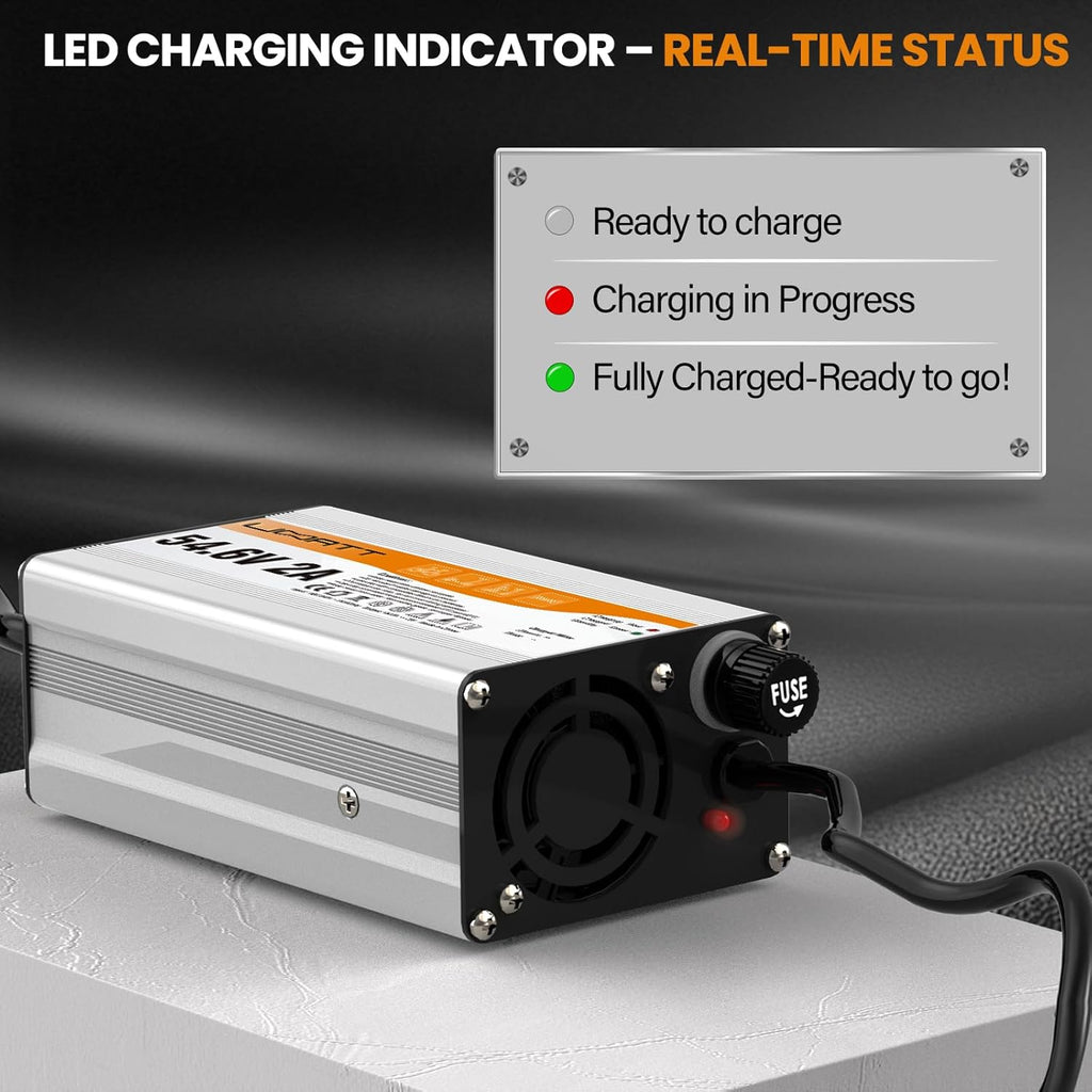 54.6V 2A Charger for 48V Lithium-ion Battery ebike Charger Electric Bike Charger Electric Scooter Charger Hoverboard Charger Replacement Charger with 6 Connectors